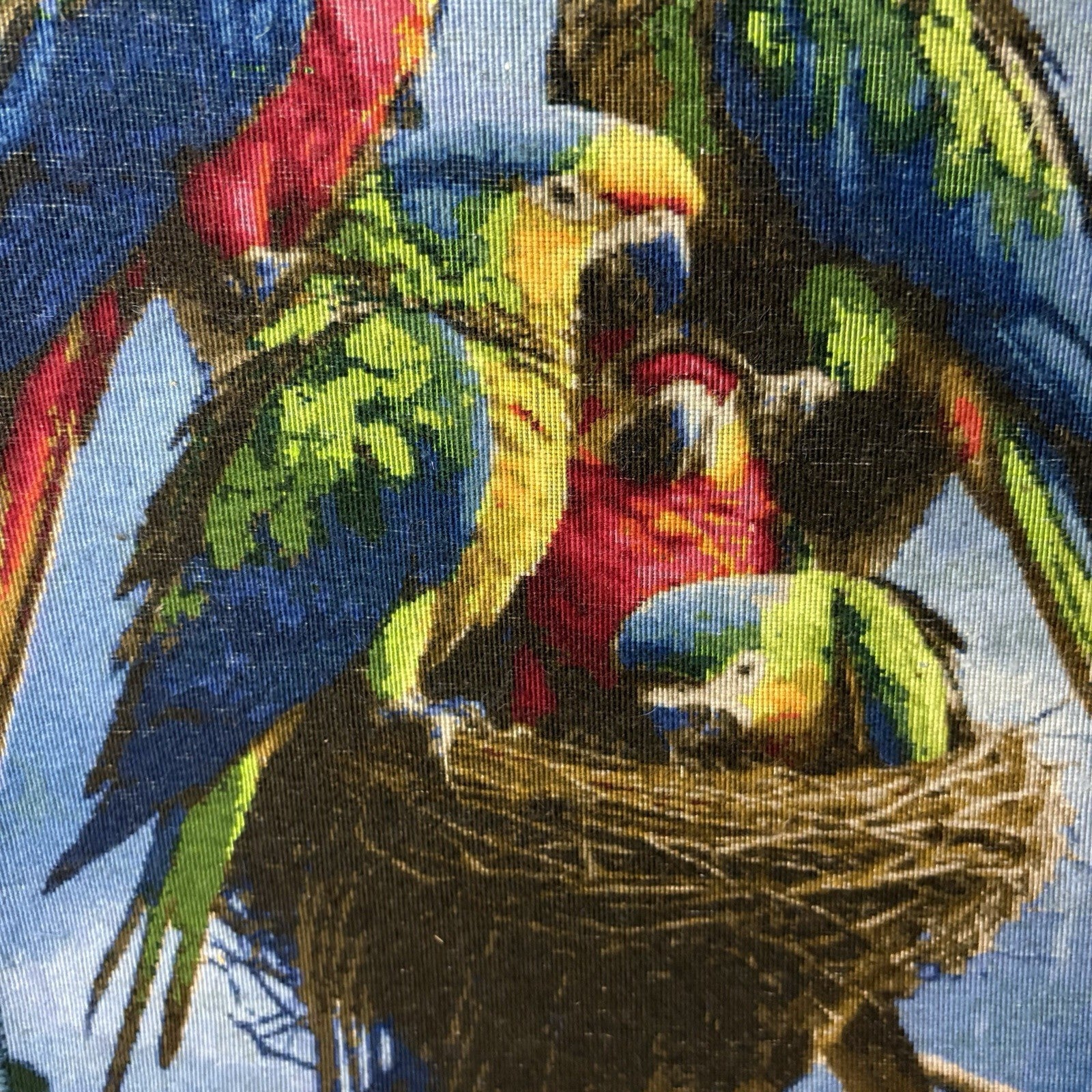 Persian Pictorial Rug Bird Hand Knotted 24”x16” 60X40cm 304KPSI w/Rug Hangers22