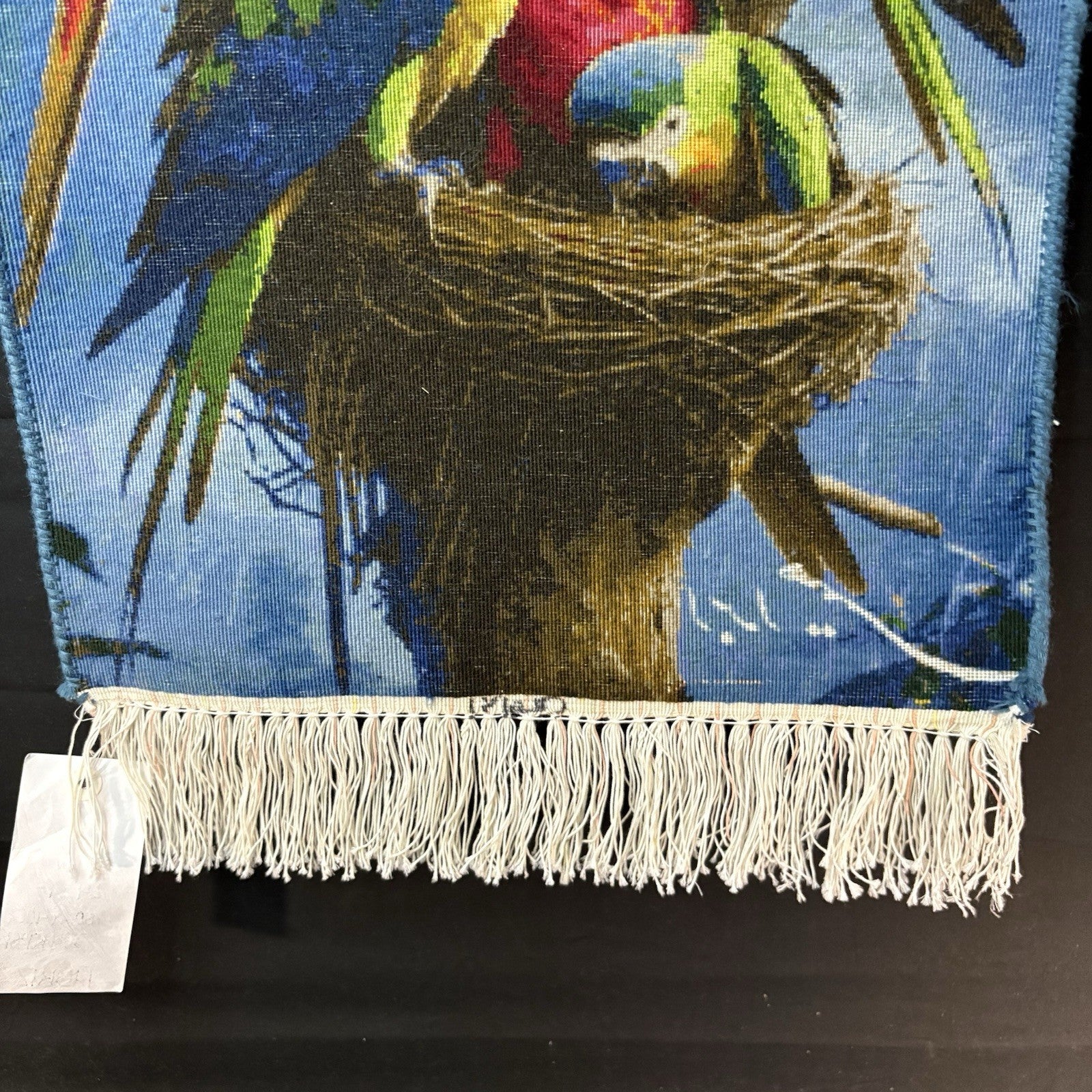 Persian Pictorial Rug Bird Hand Knotted 24”x16” 60X40cm 304KPSI w/Rug Hangers17