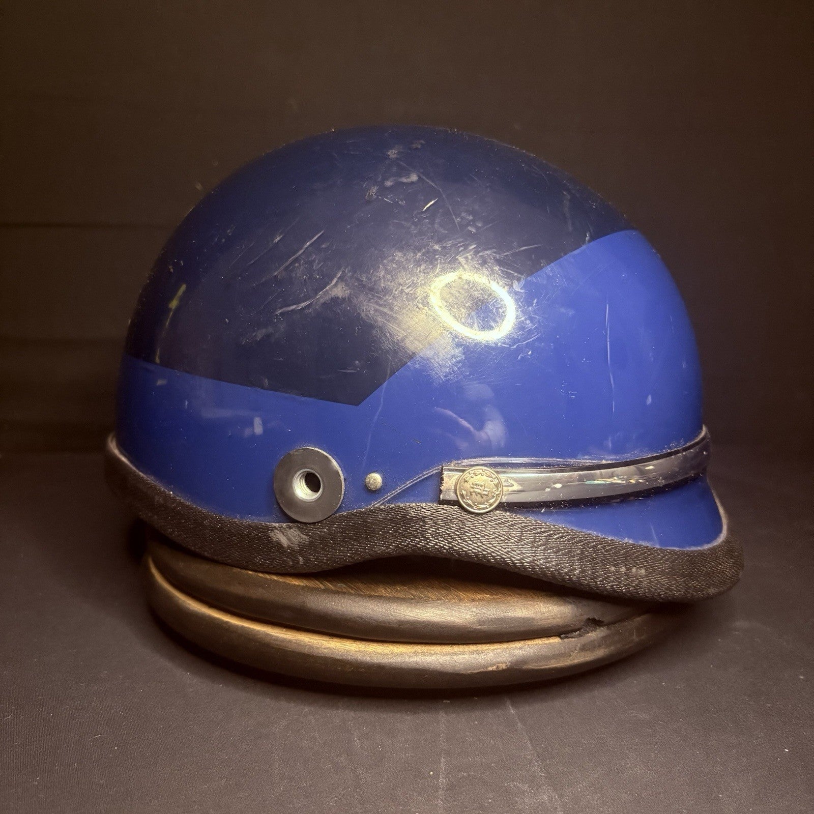 Vintage Police Riot Helmet Blue & Silver (Size Extra Large) Display Only5
