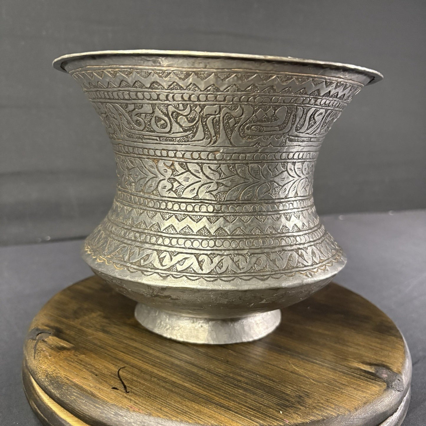 Copper Vessel Hand Hammered Islamic Calligraphy Tinned Qajar Era Late 1800s18