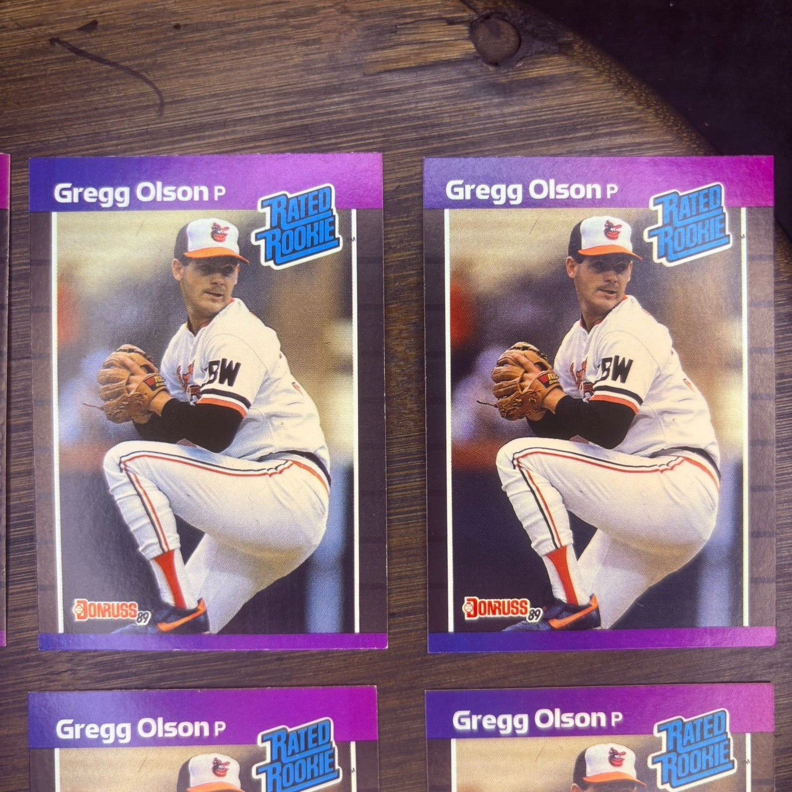 (Lot of 6) 1989 Donruss Rated Rookie Greg Olson Baltimore Orioles  #464