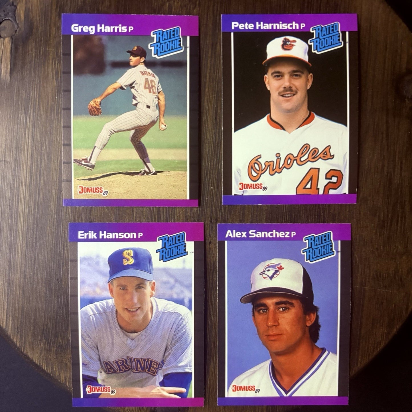 1989 Donruss Rated Rookies High Grade MLB Trading Card Lot Of (4)0