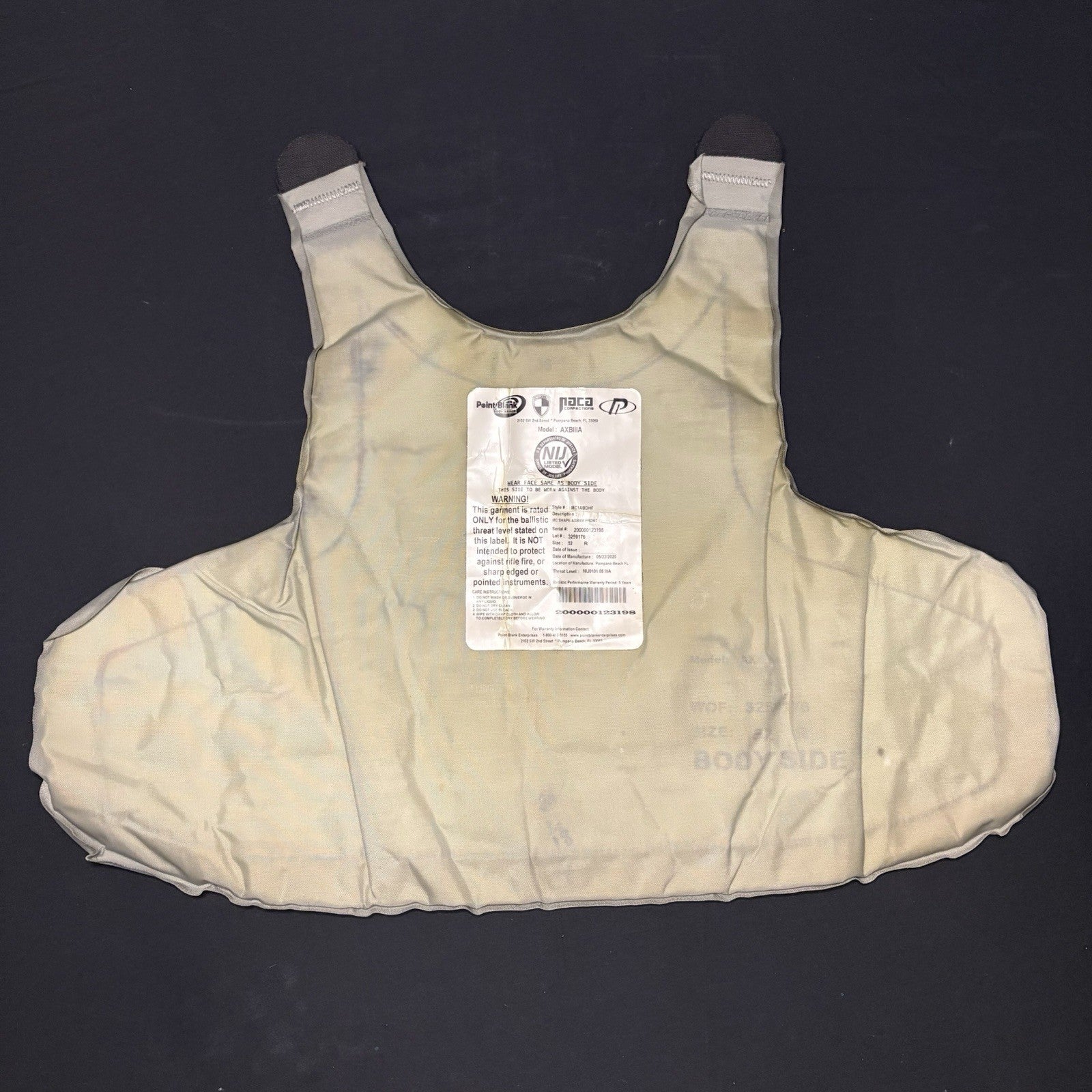 PB Armor Bullet Proof Vest 3A (IIIA) Size XL Short AXBIIIA ~2020~ Ballistic Vest8