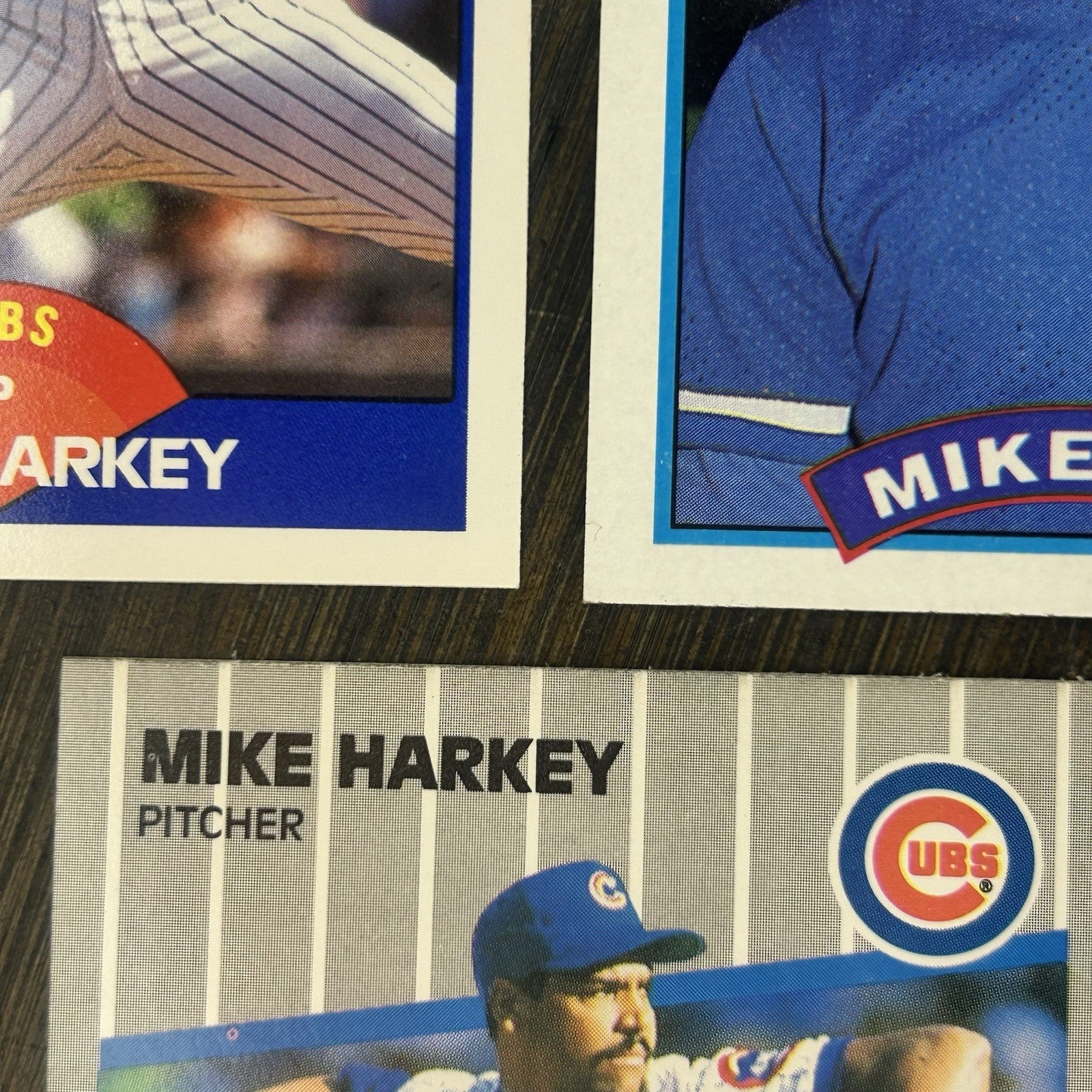 (3) 1989 Mike Harkey Rookie Chicago Cubs (RC) Baseball Cards #624, #742, #4276