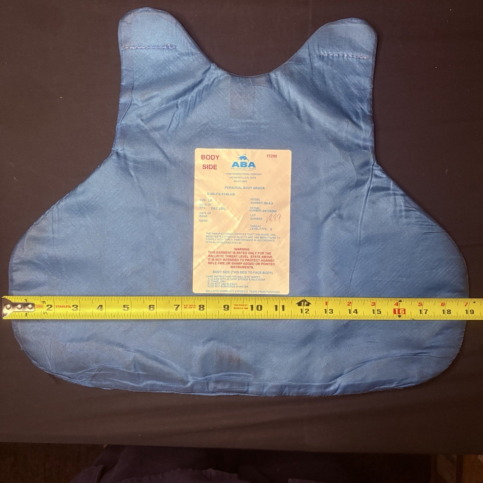 American Body Armor Bullet Proof Vest Level II (2) Size Large w/6x8 Trauma Plate11
