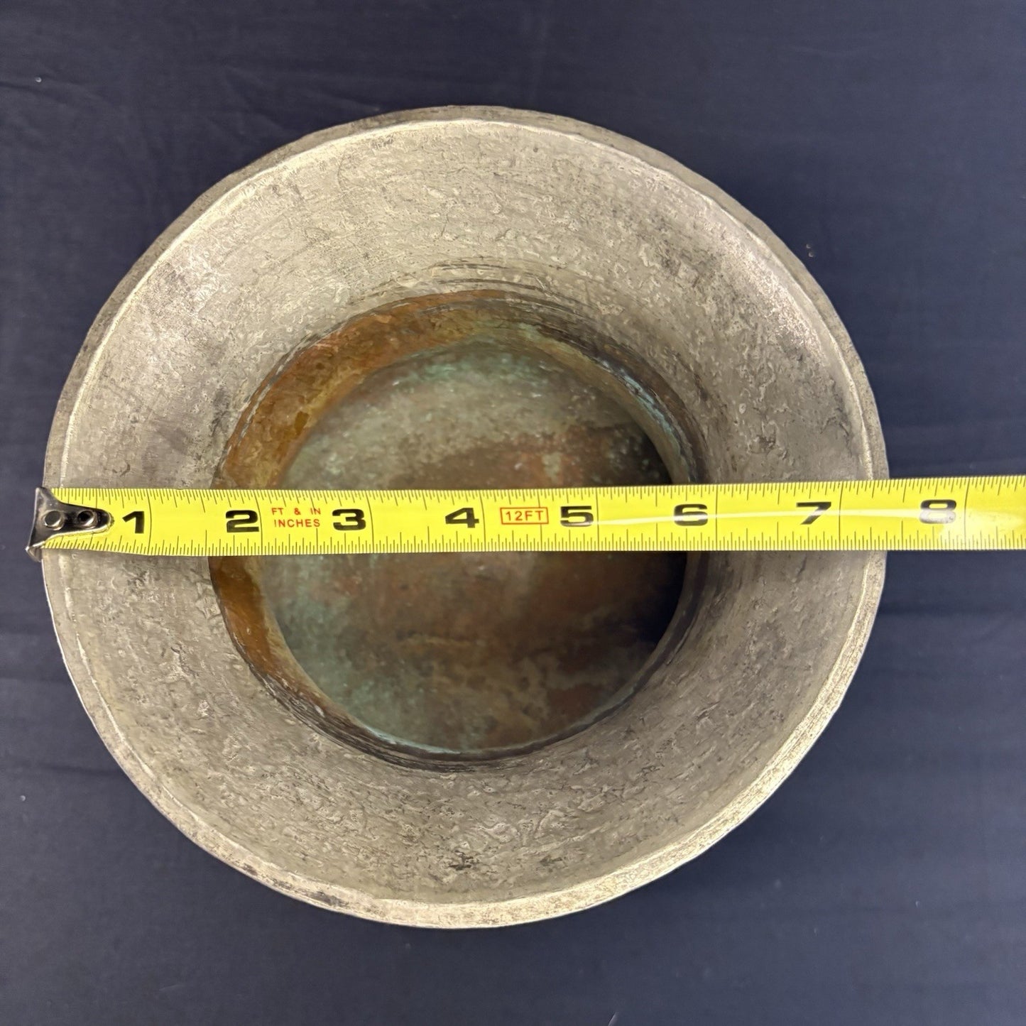 Qajar Era Copper Vessel Hand Hammered Islamic Calligraphy Tinned Late 1800s5