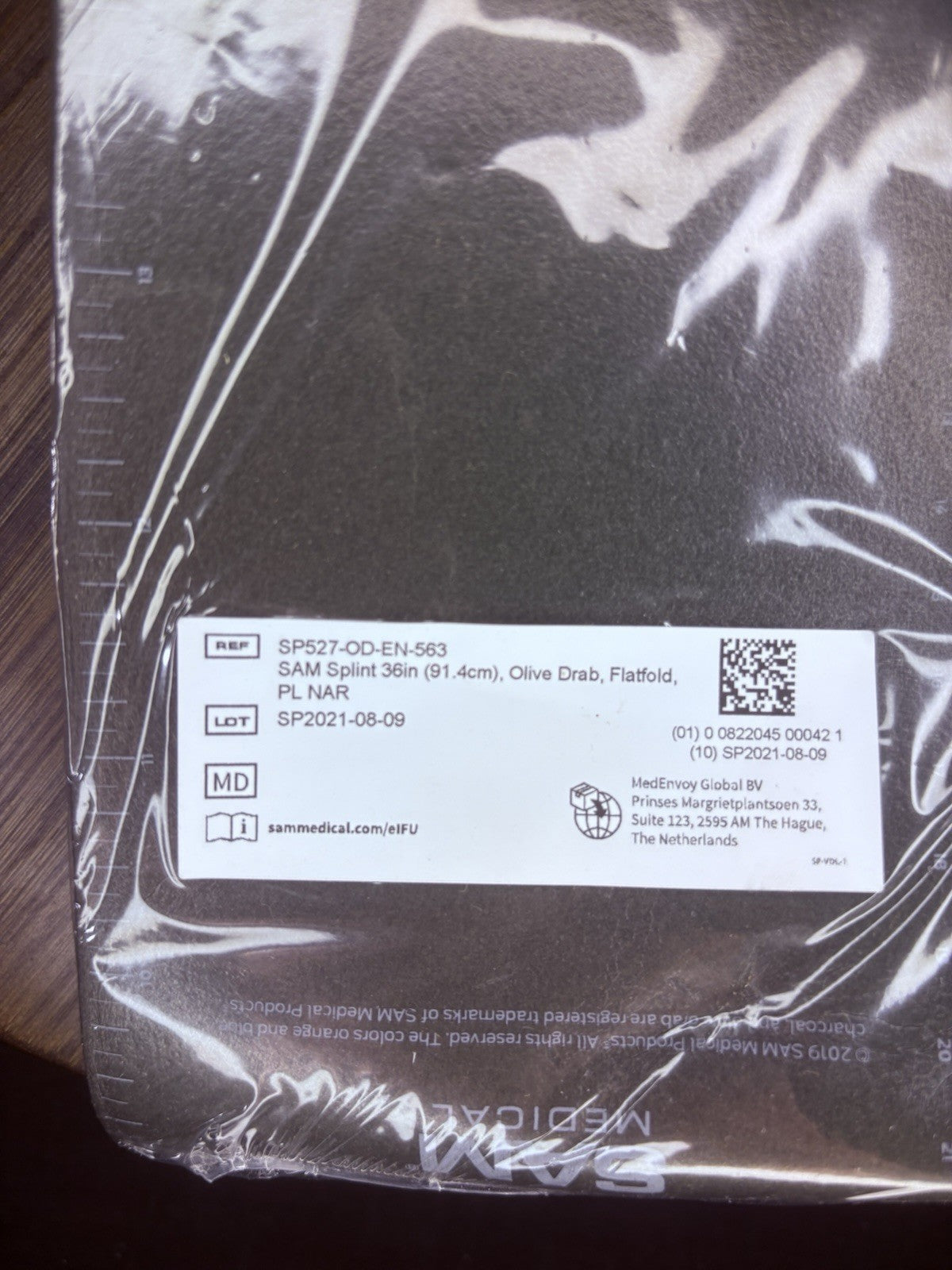 36" SAM Splint II For First Aid Kit, Gray SAM Splints, Army Style for Trauma2