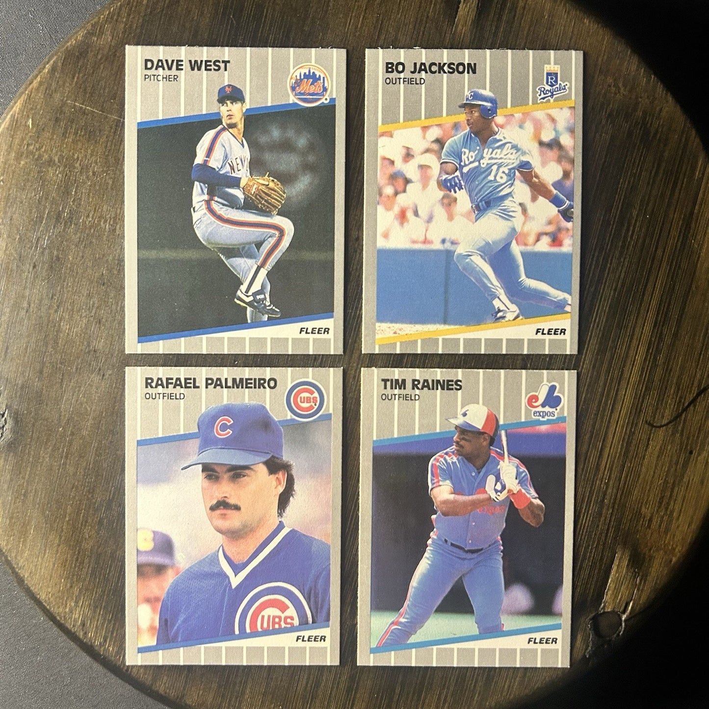 1989 Fleer Trading Card (Lot Of 4) MLB Baseball High Grade0