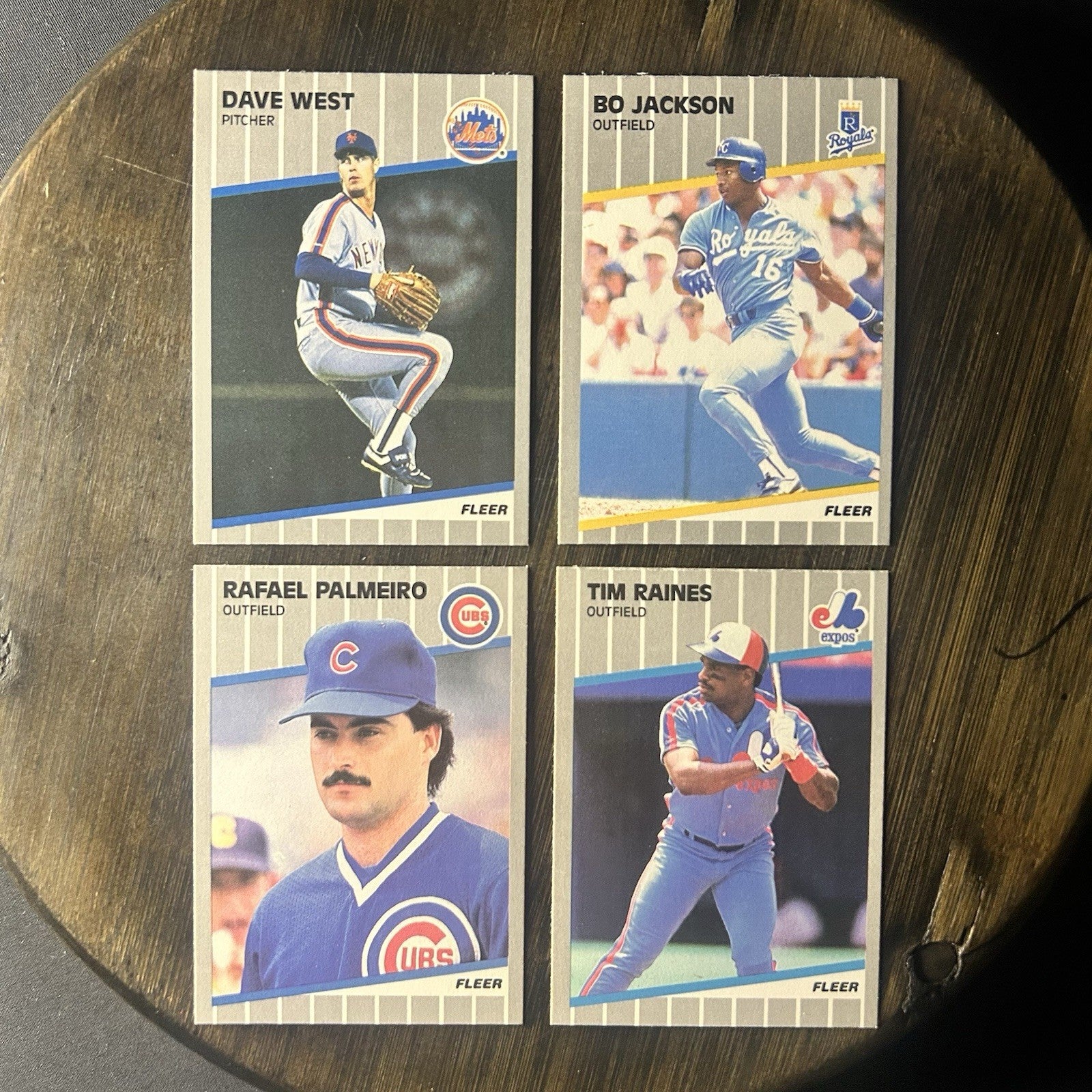 1989 Fleer Trading Card (Lot Of 4) MLB Baseball High Grade0