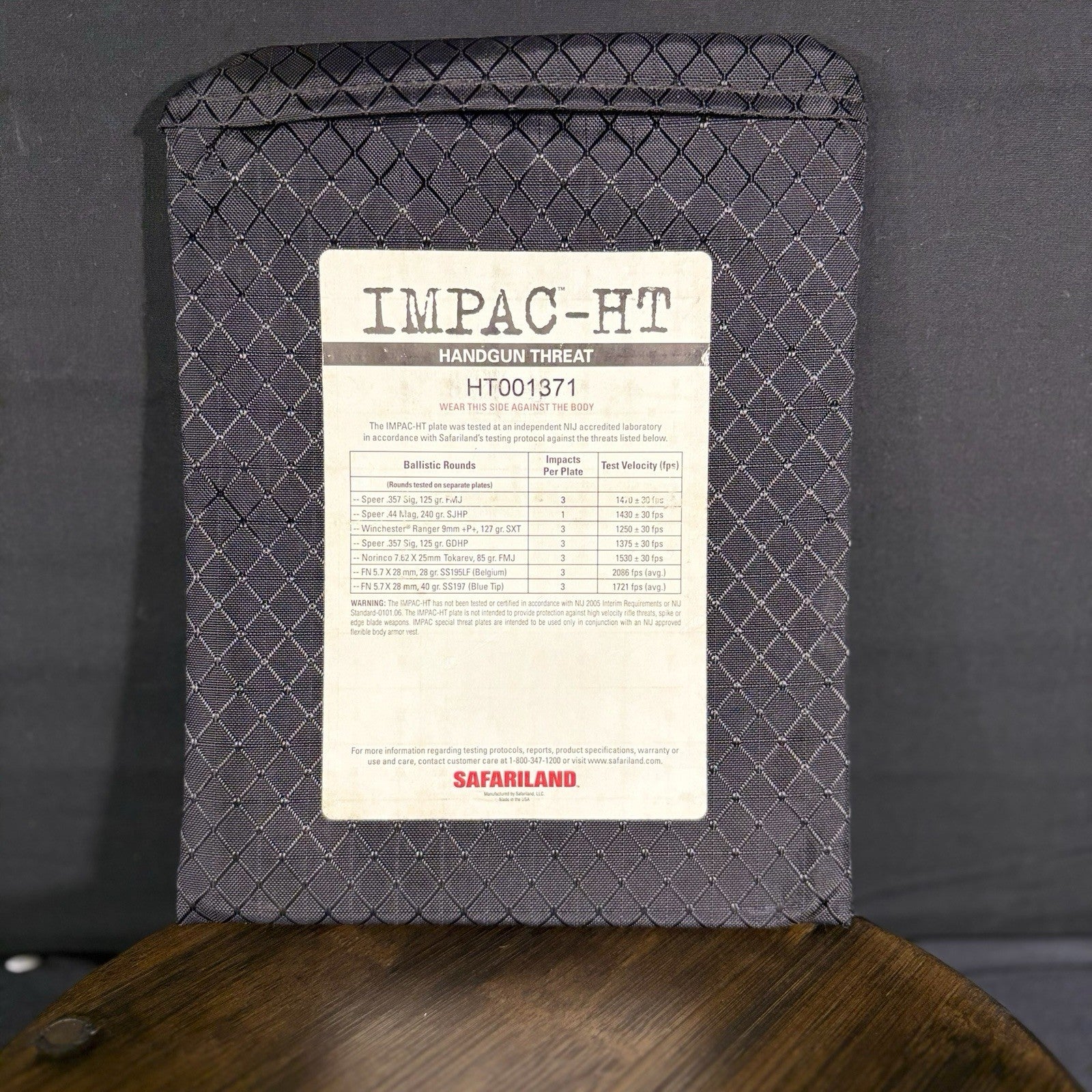 Protech Level 3a / IIIa Hard Plate 9” X 7” IMPAC HT Special Threat Plate10