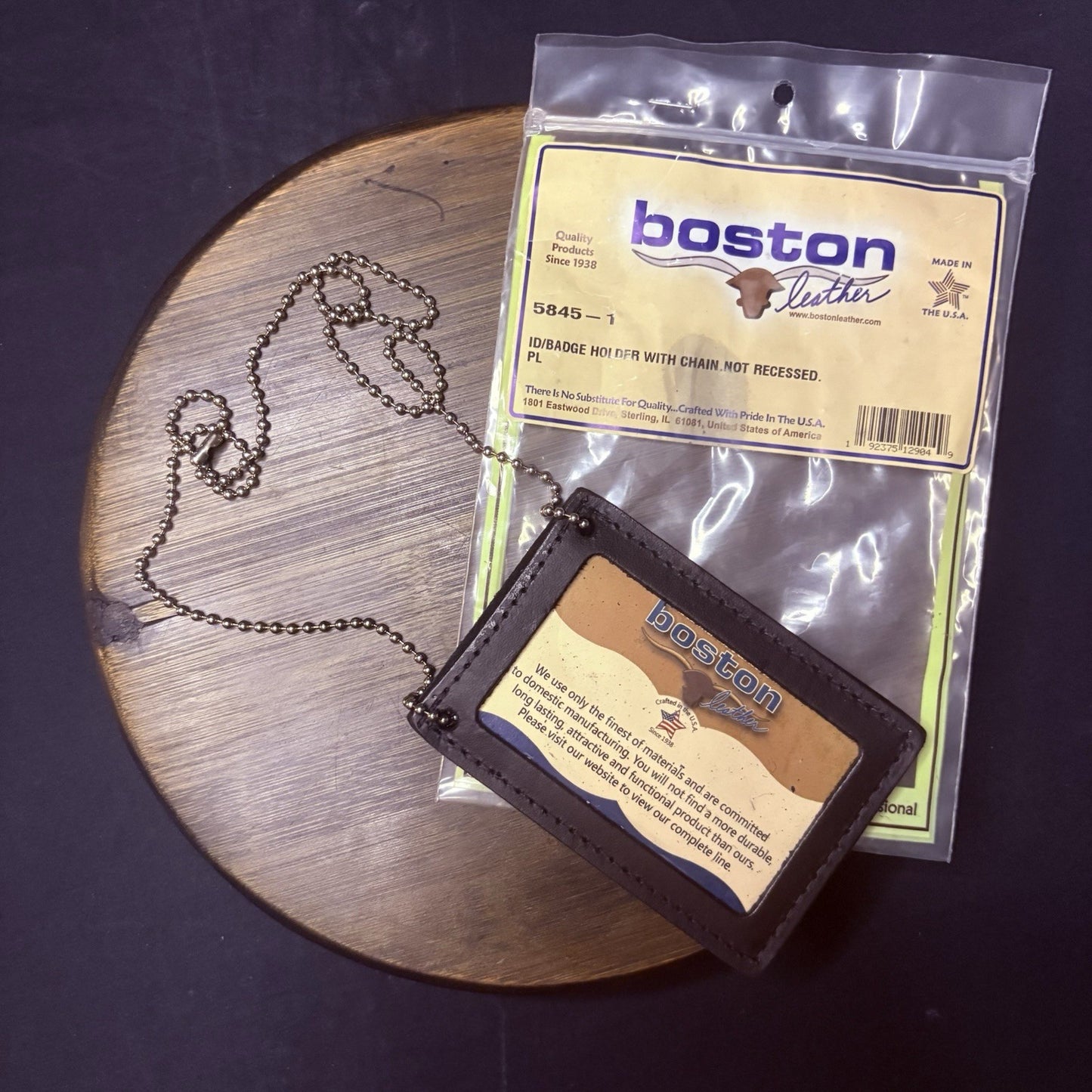 Boston 5845 Leather Men's Deluxe ID & Badge Holder Wallet0