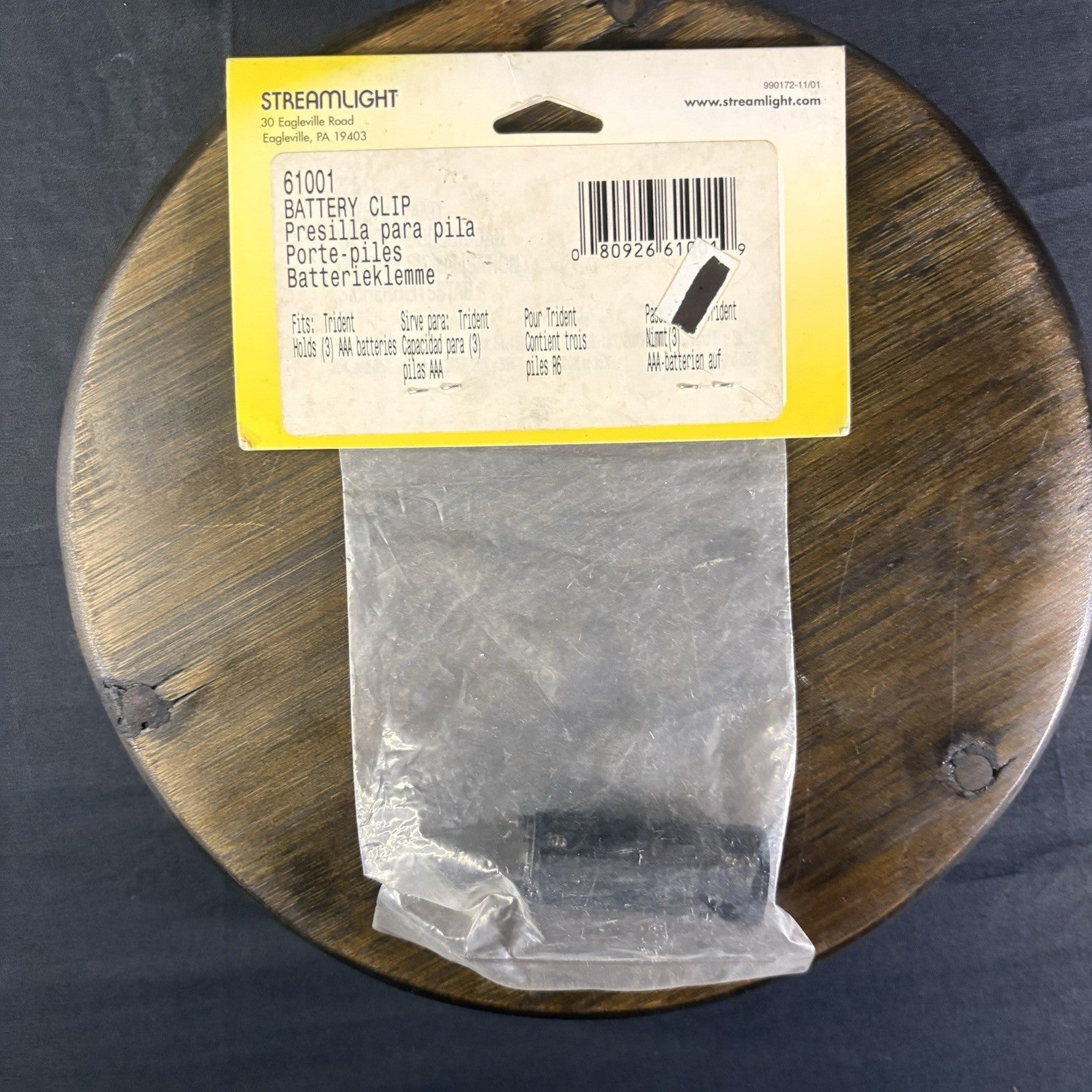 Streamlight Trident Flashlight Battery Clip 61001 Holds 3 AAA Batteries3