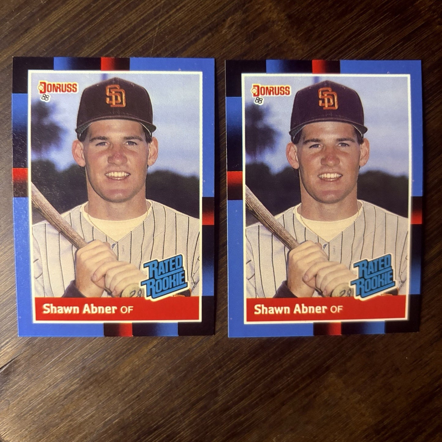 (2) 1988 Donruss #33 Shawn Abner San Diego Padres High Grade Card Lot0