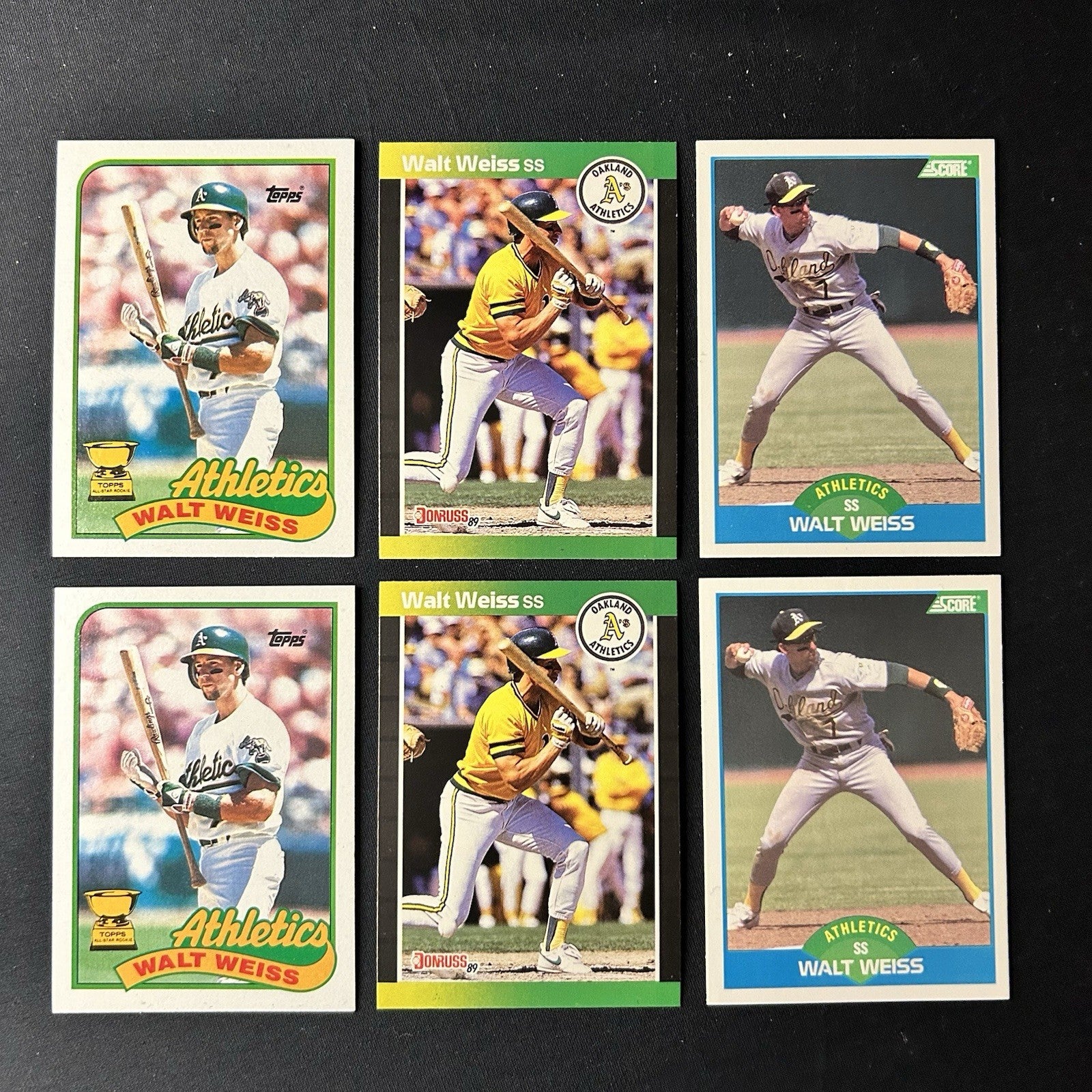 1989 Walt Weiss Trading Card (Lot Of 6) #316, #446, #165 0