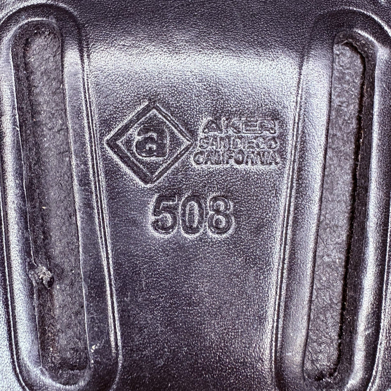 Aker Handcuff Case 508 Chrome Snap Basket Weave Leather For Hinged And Chain USA6