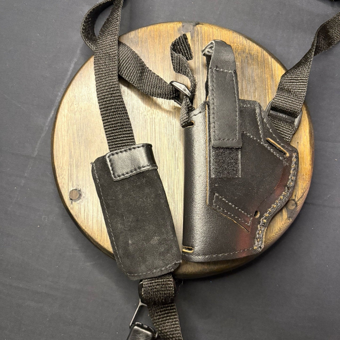 Universal Leather Shoulder Holster LH/RH With Extra Magazine Pouch9