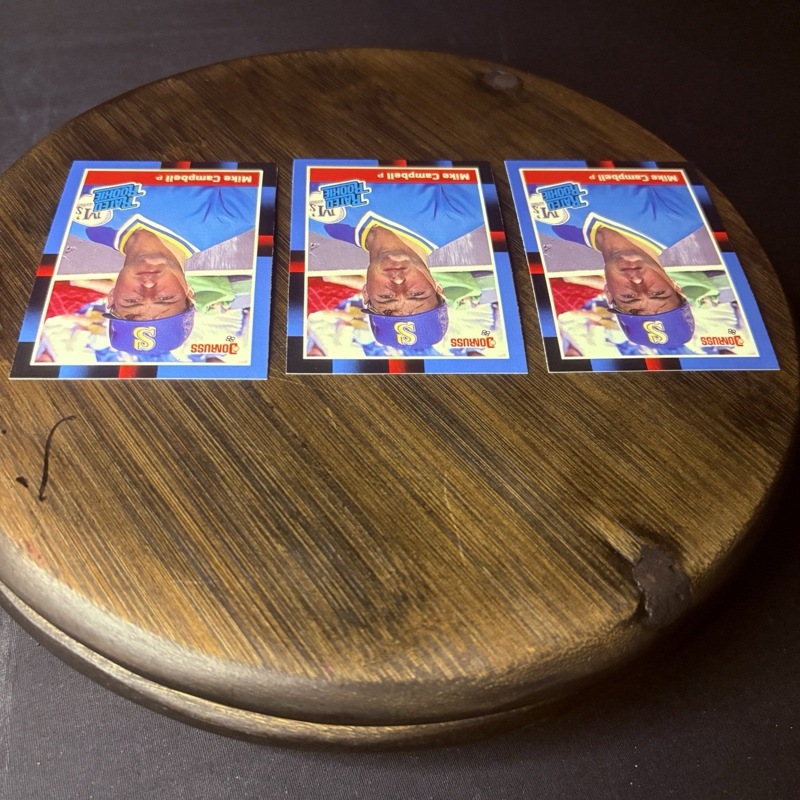 (3) 1988 Donruss #30 Mike Campbell RC Seattle Mariners Card Lot7