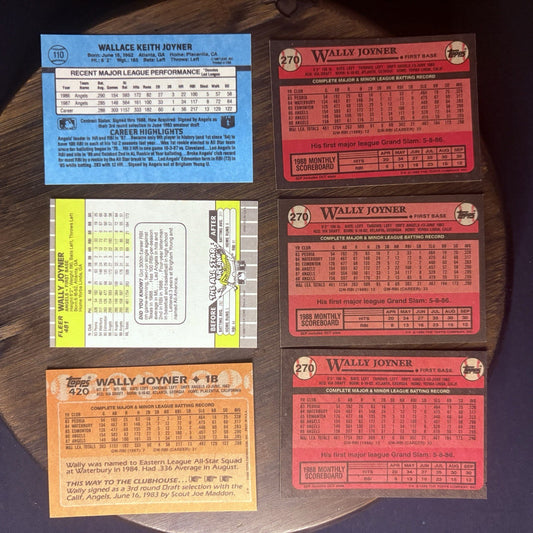 (LOT of 6) Wally Joyner 1989 Baseball cards #270, #420, #481, #110 Trading Card1