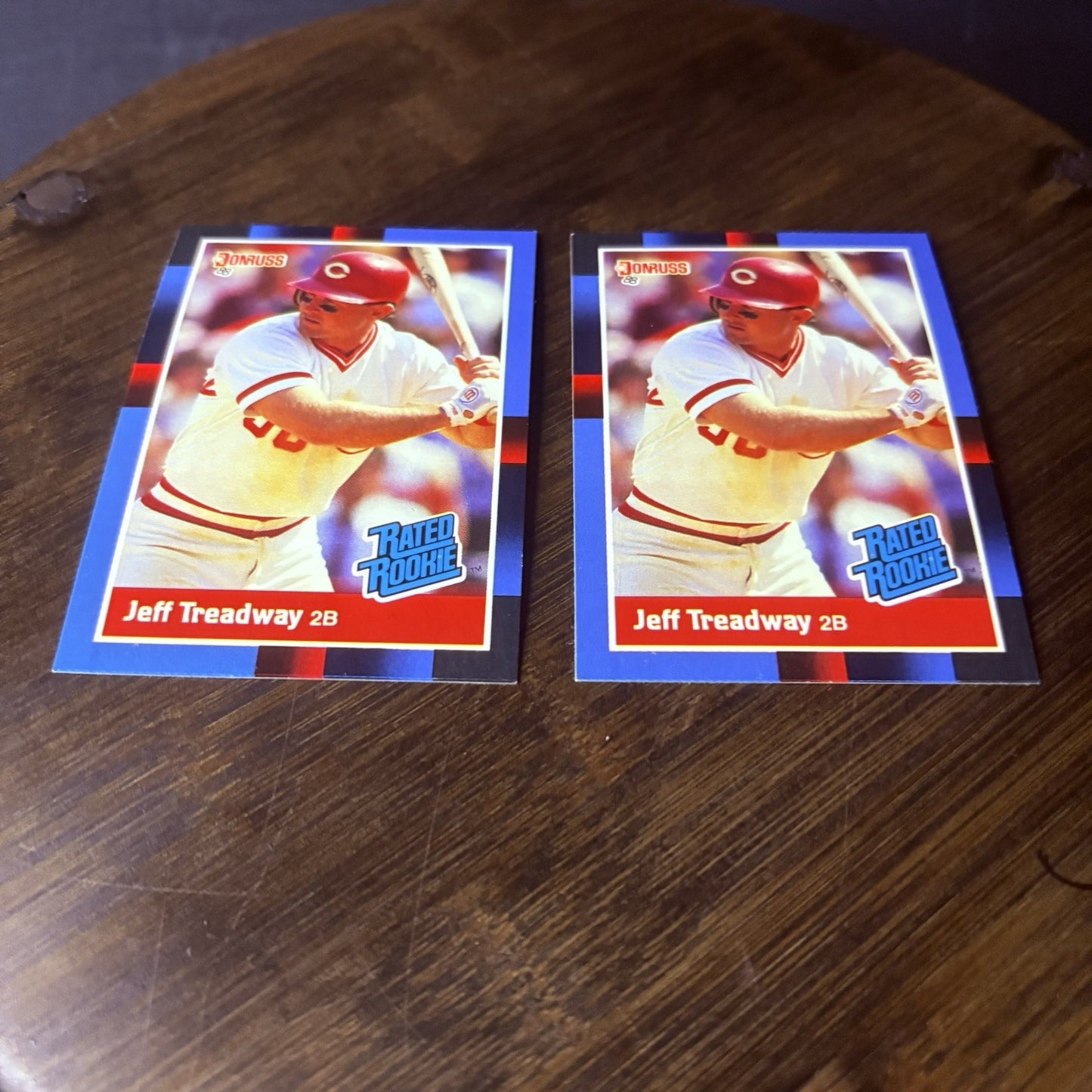 (2) 1988 Donruss #29 Jeff Treadway RC Cincinnati Reds High Grade Card Lot2