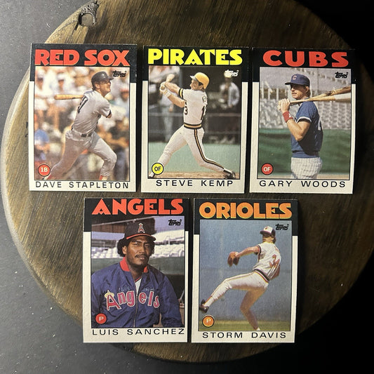 1986 Topps High Grade Cards #151, #387, #611, #124, #469 MLB Baseball (Lot Of 5)0