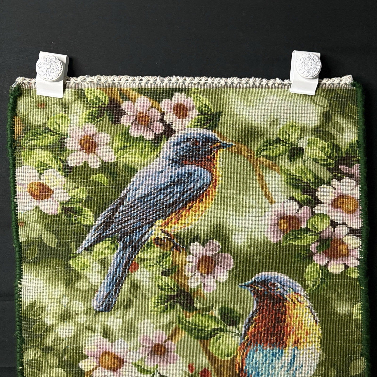 Pictorial Rug Hand Knotted Birds 24”x16” 60X40cm 224KPSI w/Rug Hangers17