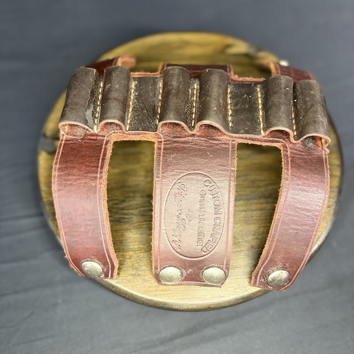 Custom Crafted Guns And Leather Shotgun Shell Belt Carrier By Trigger Happy18