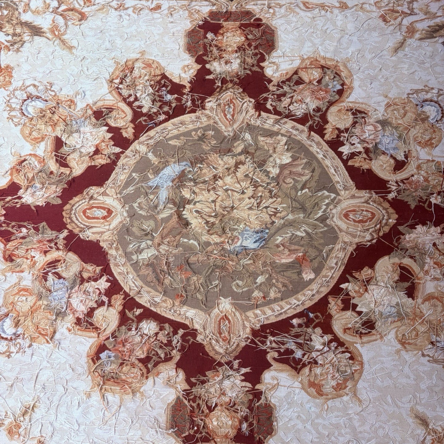 Antique French Tapestry 10x8, 19th Century, Hand Woven Aubusson Dragons19