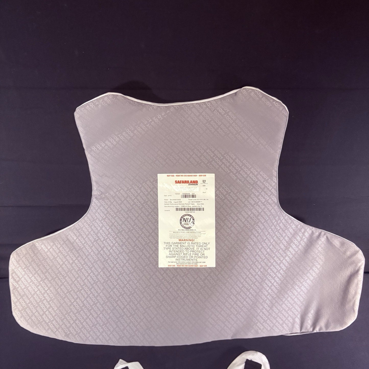 Safariland 2023 SX Bullet Proof 3A Panels Size XXL Thinnest IIIA Ballistic Armor5