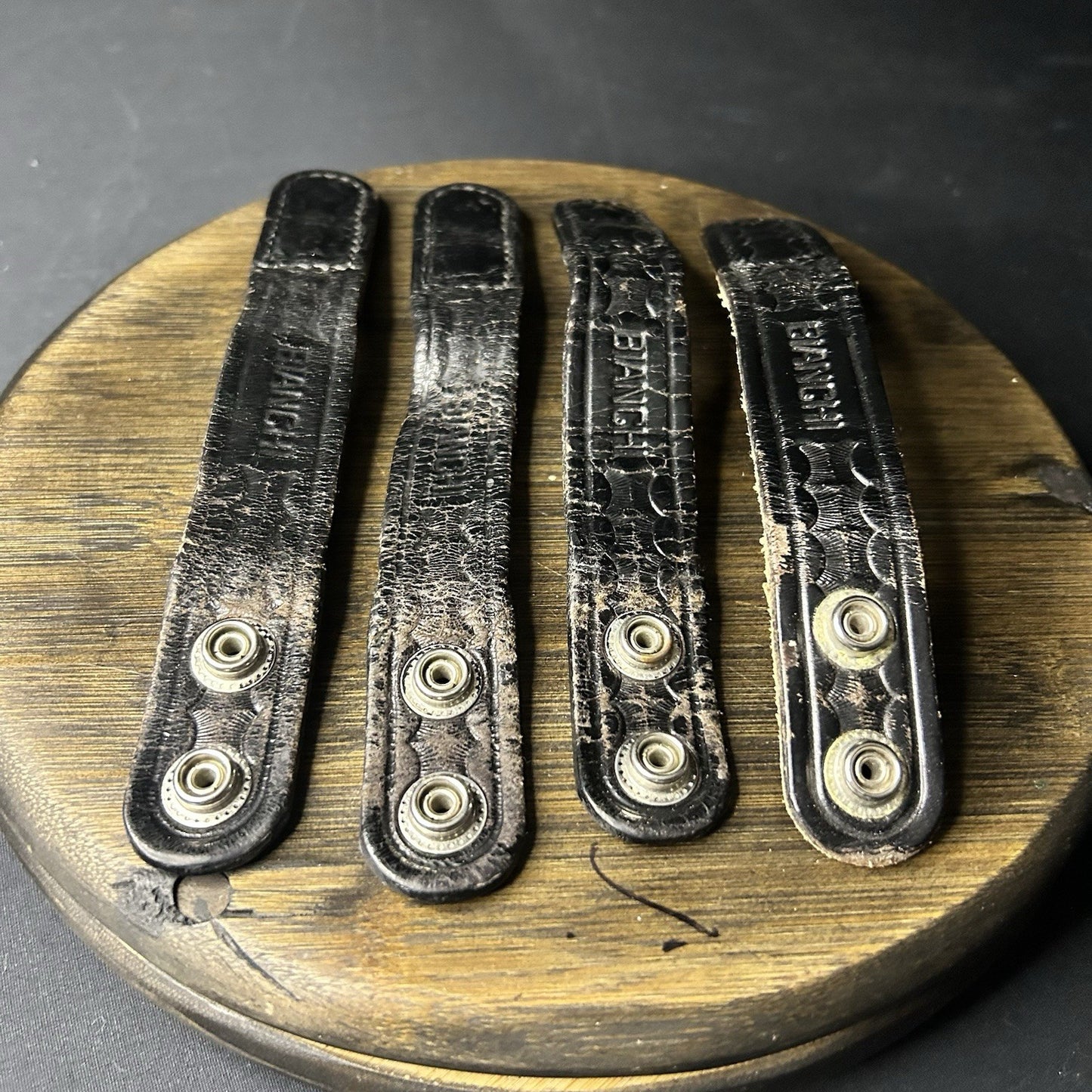 Bianchi Duty Belt Keeper (4) Leather Black Basket Weave With Hidden Double Snaps2