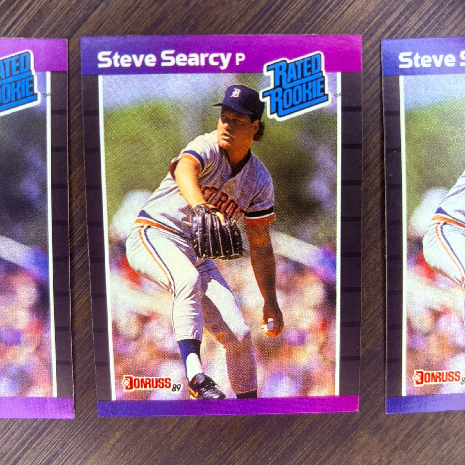 (Lot Of 3) 1989 Donruss # 29 STEVE SEARCY RATED ROOKIE Detroit Tigers Knoxville3