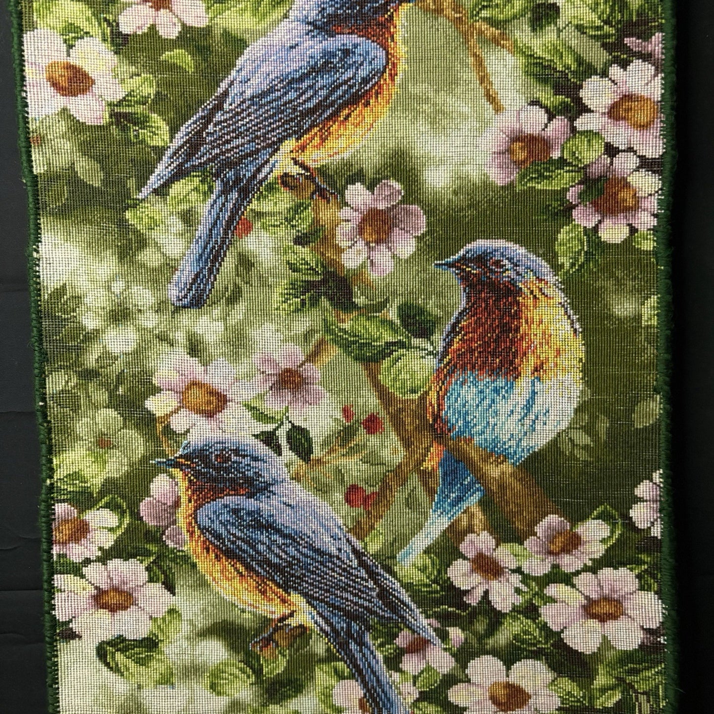 Pictorial Rug Hand Knotted Birds 24”x16” 60X40cm 224KPSI w/Rug Hangers16