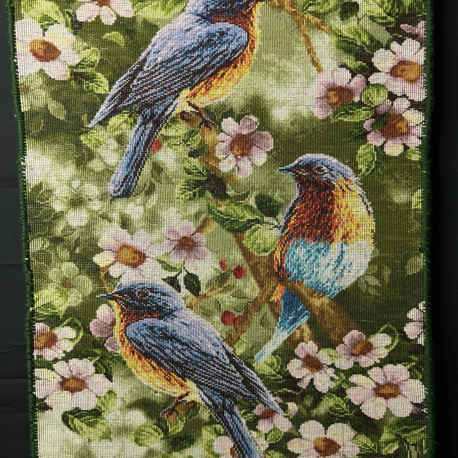 Pictorial Rug Hand Knotted Birds 24”x16” 60X40cm 224KPSI w/Rug Hangers16