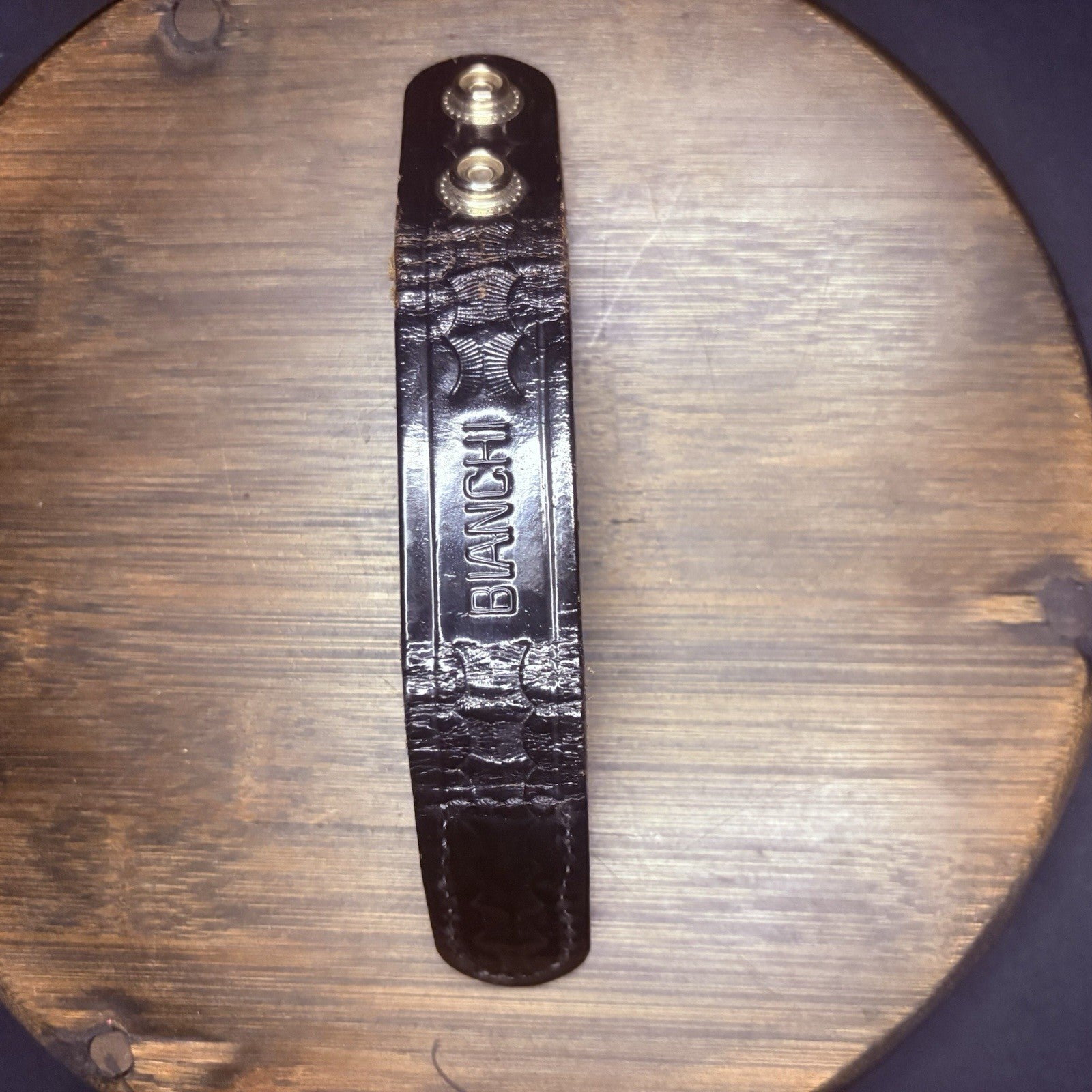 Bianchi Duty Belt Keeper Leather Black Basket Weave With Hidden Double Snaps1