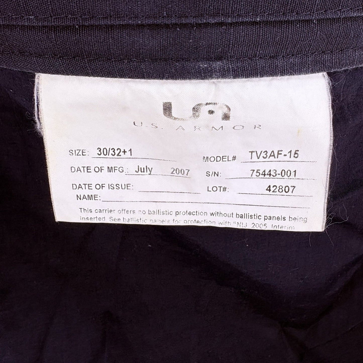US Armor IIIA (3A) Bullet Proof Vest (Size Female SMALL) With Trauma Plate5