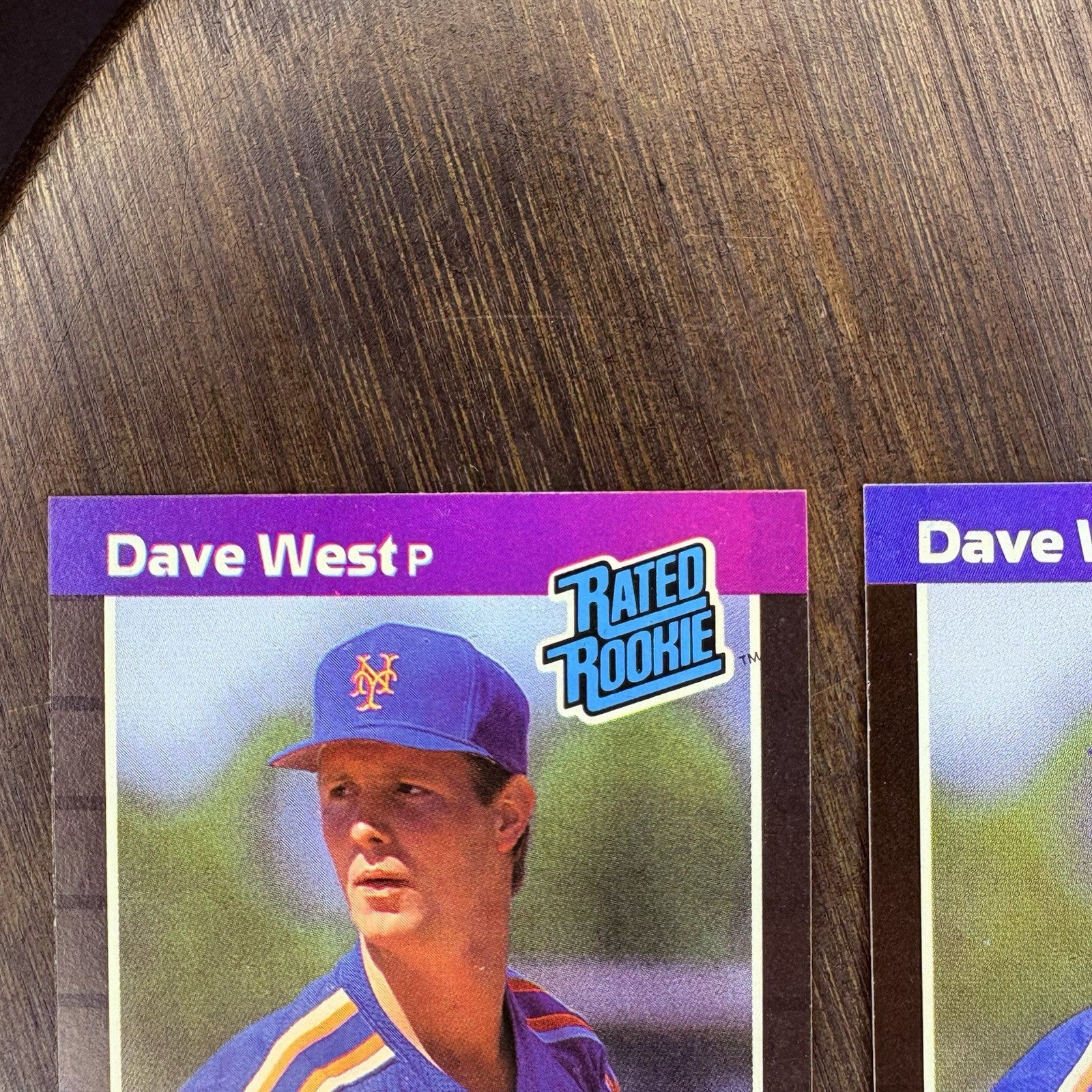 (2) 1989 Donruss # 41 DAVE WEST Rated Rookie & (1) #650 Score Trading Card7