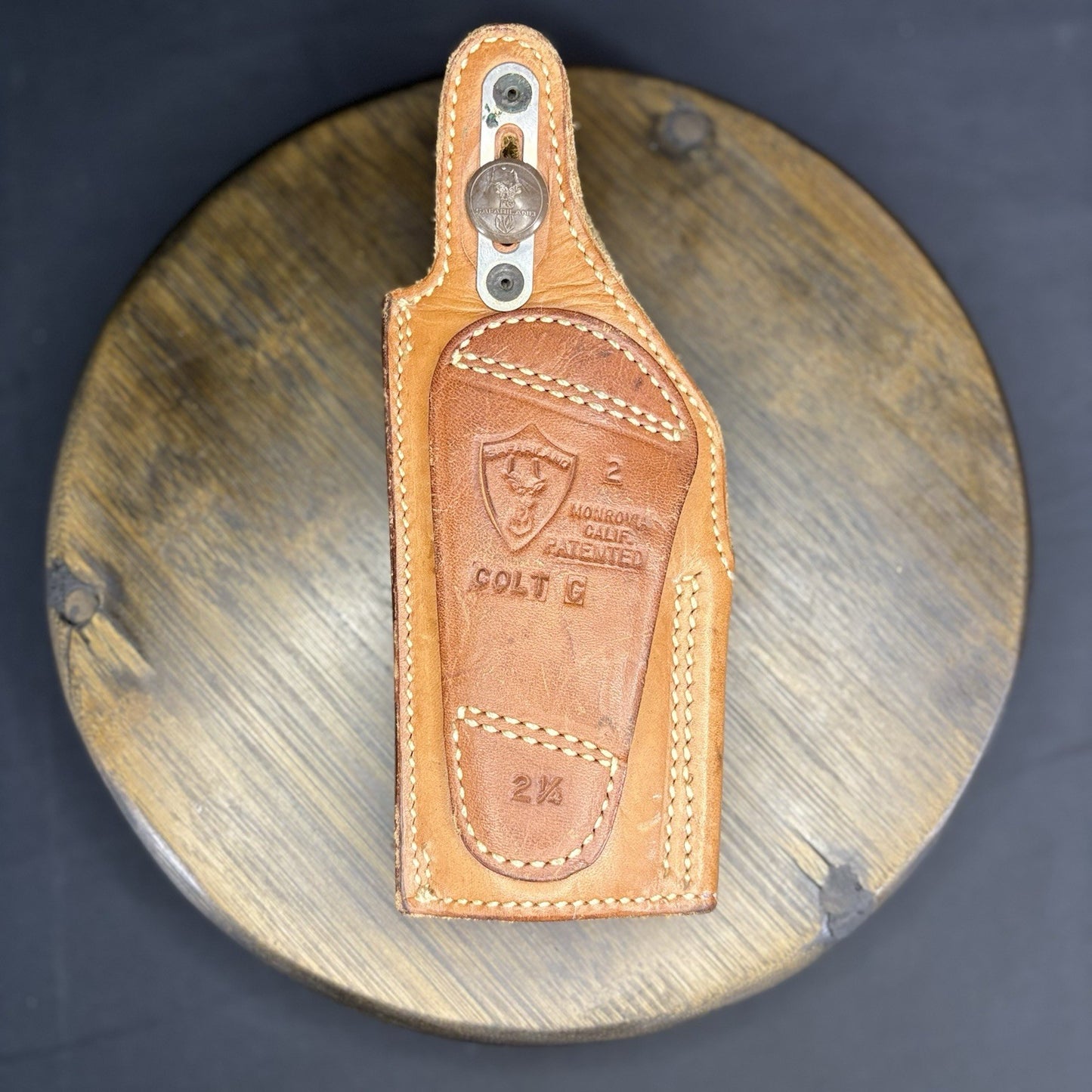 Safariland #2 Brown Leather Holster For Colt G Pistols 2 1/4" Belt Loop RH1