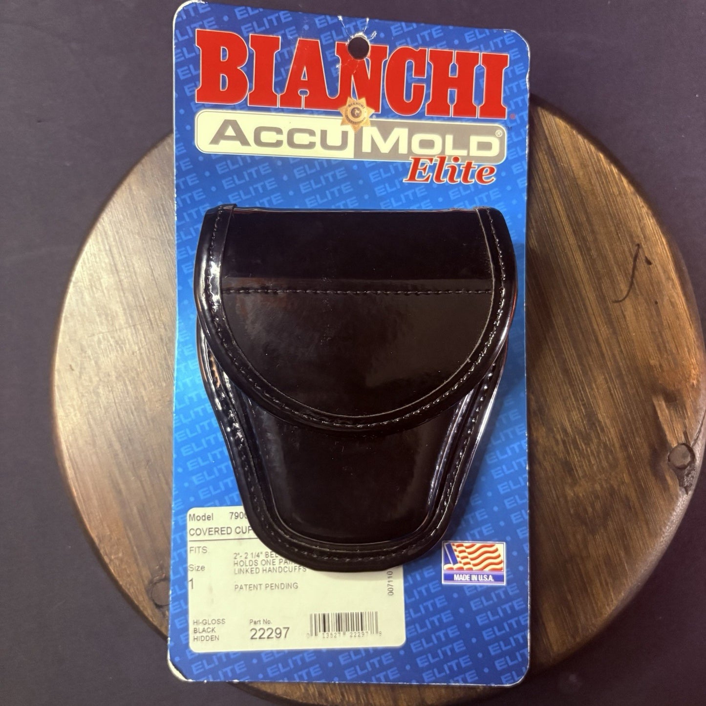 Bianchi Handcuff Case Model 7900 Plain Black AccuMold Elite Covered 222970
