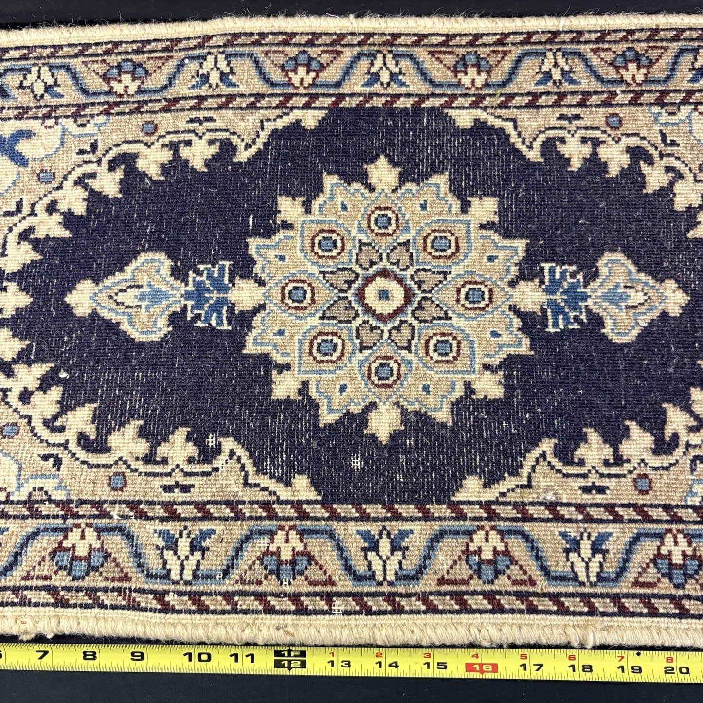 Persian Rug Hand Knotted Blue Medallion 2'x1' or 25"x15" or 40cm X 60cm 6