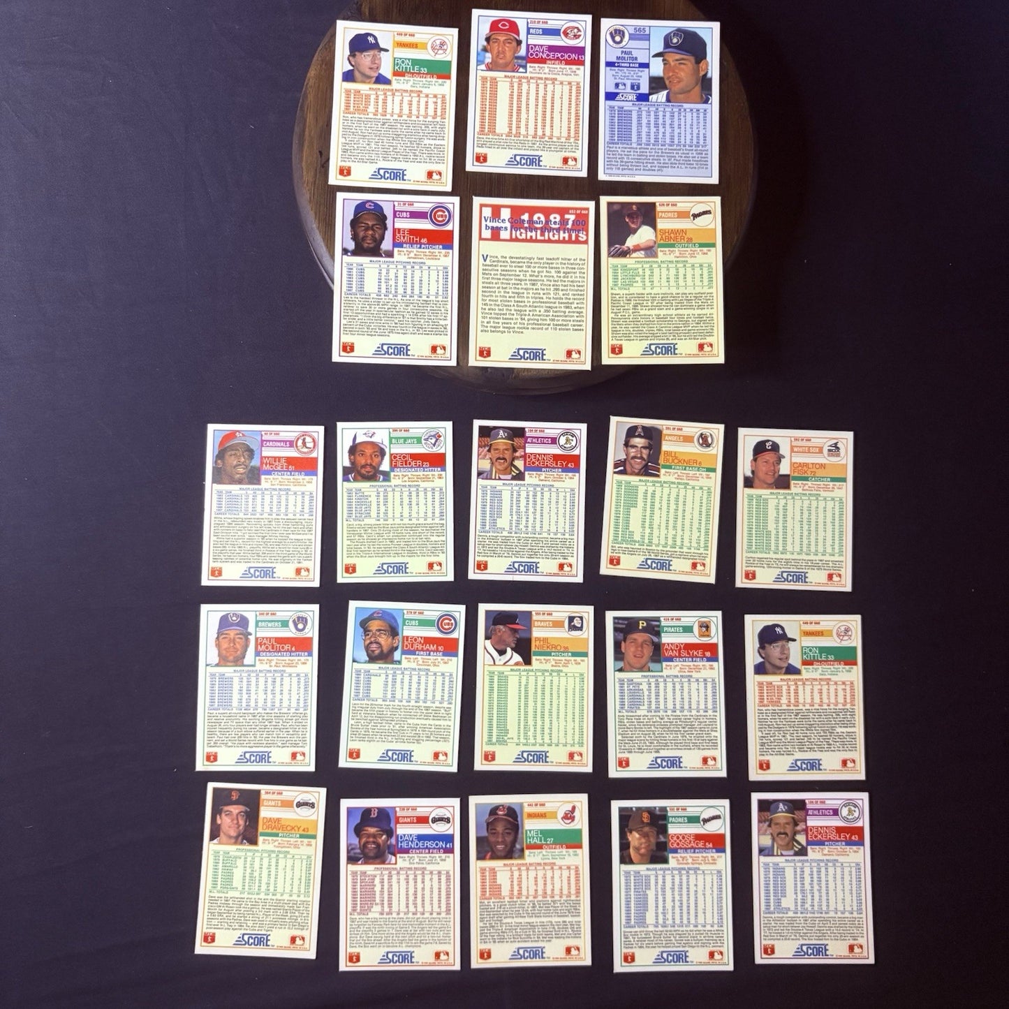 1988 Score High Grade Baseball Card Lot Of (21) NM Cards1