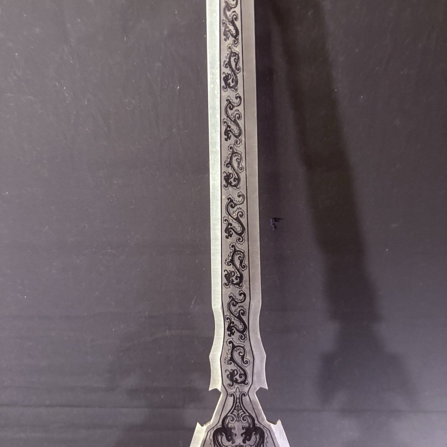 4-Headed Lion Sword 41" Beautifully Etched Blade w/ Rings For Hanging22