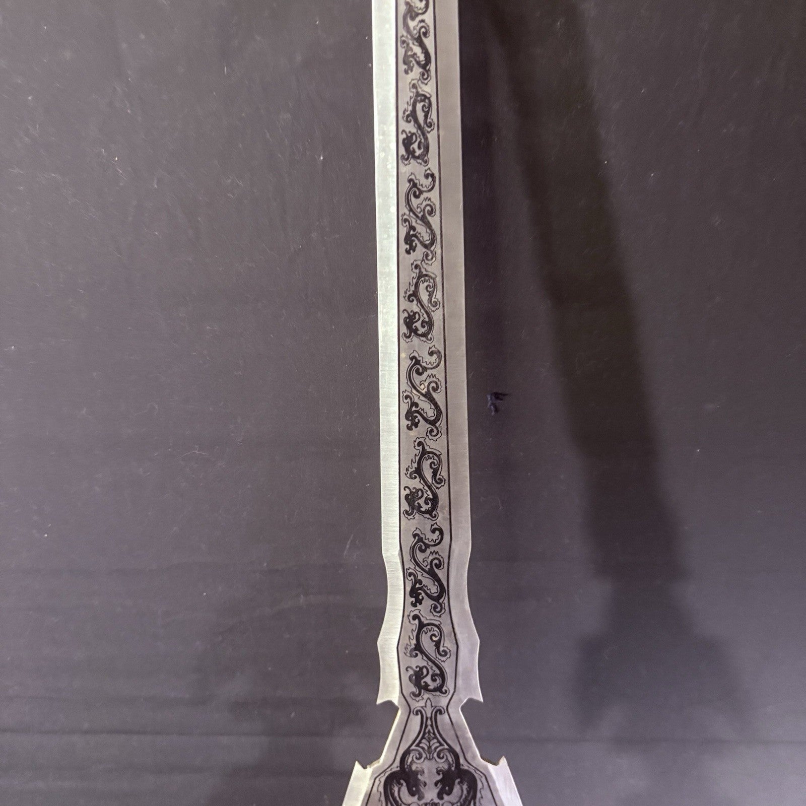 4-Headed Lion Sword 41" Beautifully Etched Blade w/ Rings For Hanging22