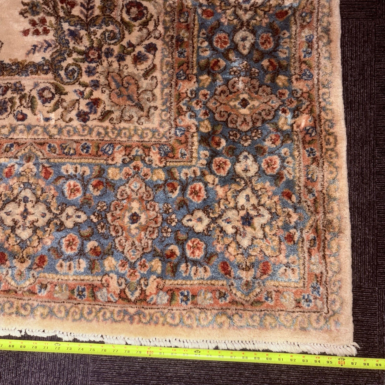 Antique Hand Knotted Rug 8'x10' Pastel Colors 289 KPSI Open Field Medallion12
