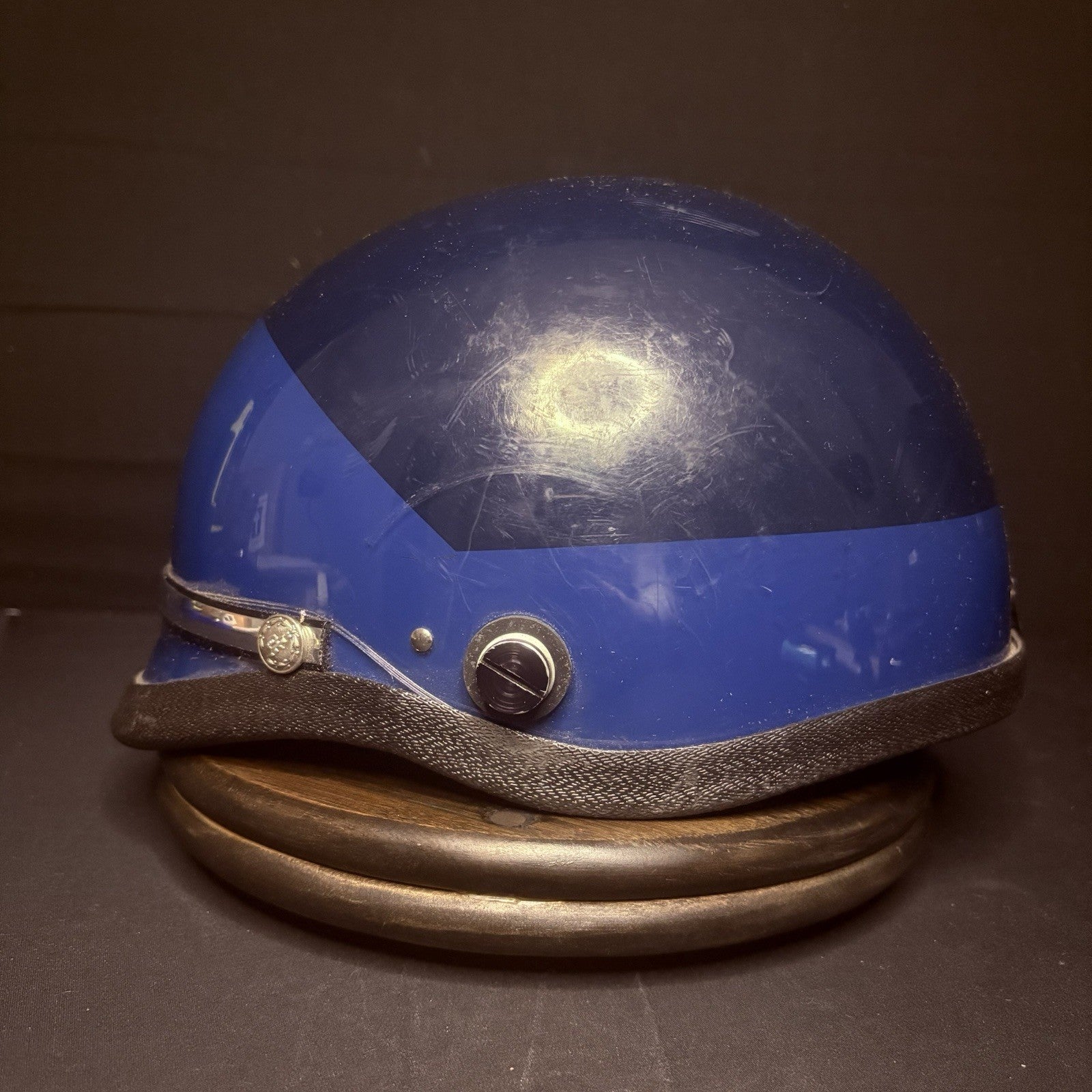 Vintage Police Riot Helmet Blue & Silver (Size Extra Large) Display Only3