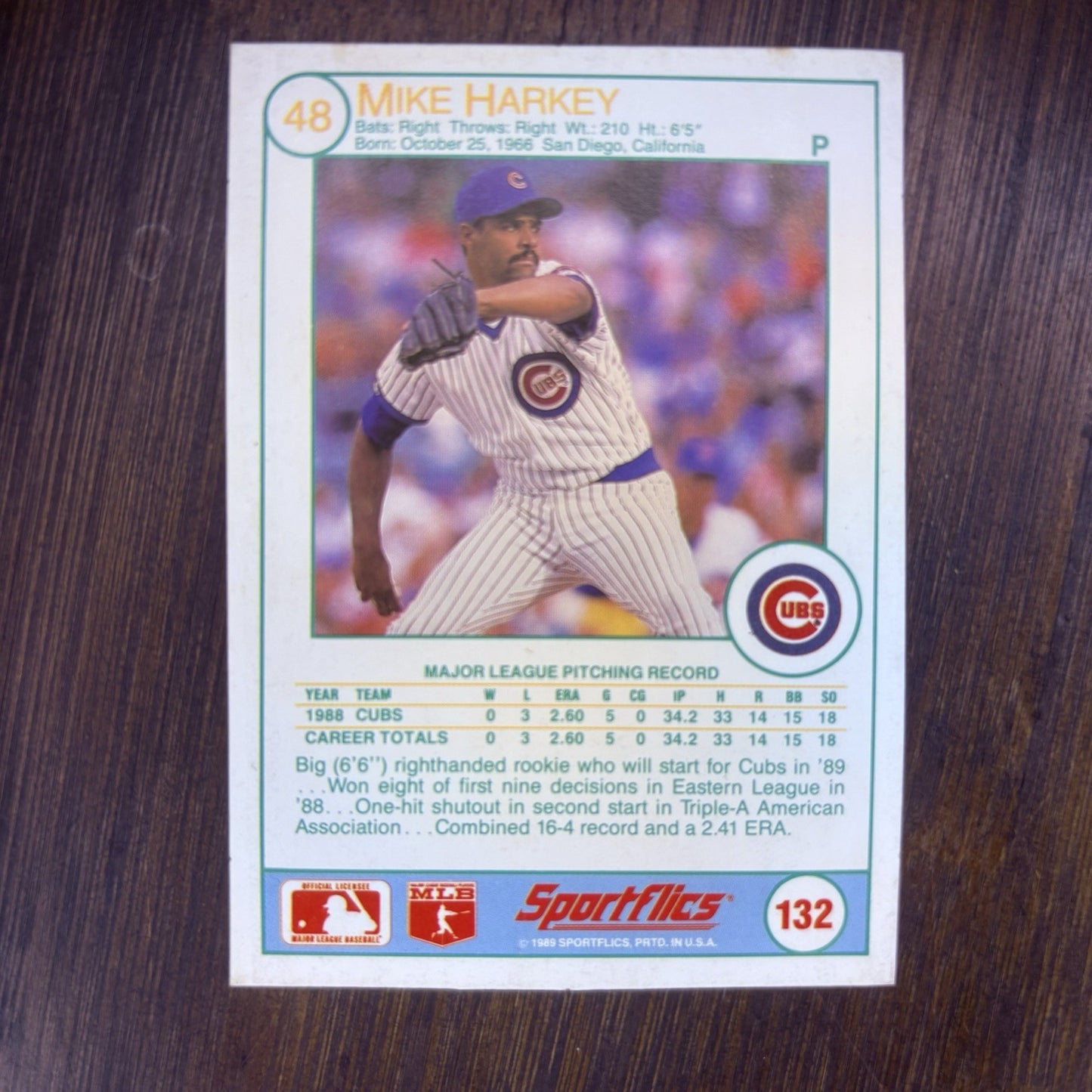 1989 Sportflics Cubs Damon Berryhill & Mike Harkey High Grade (Lot Of 2) Cards7