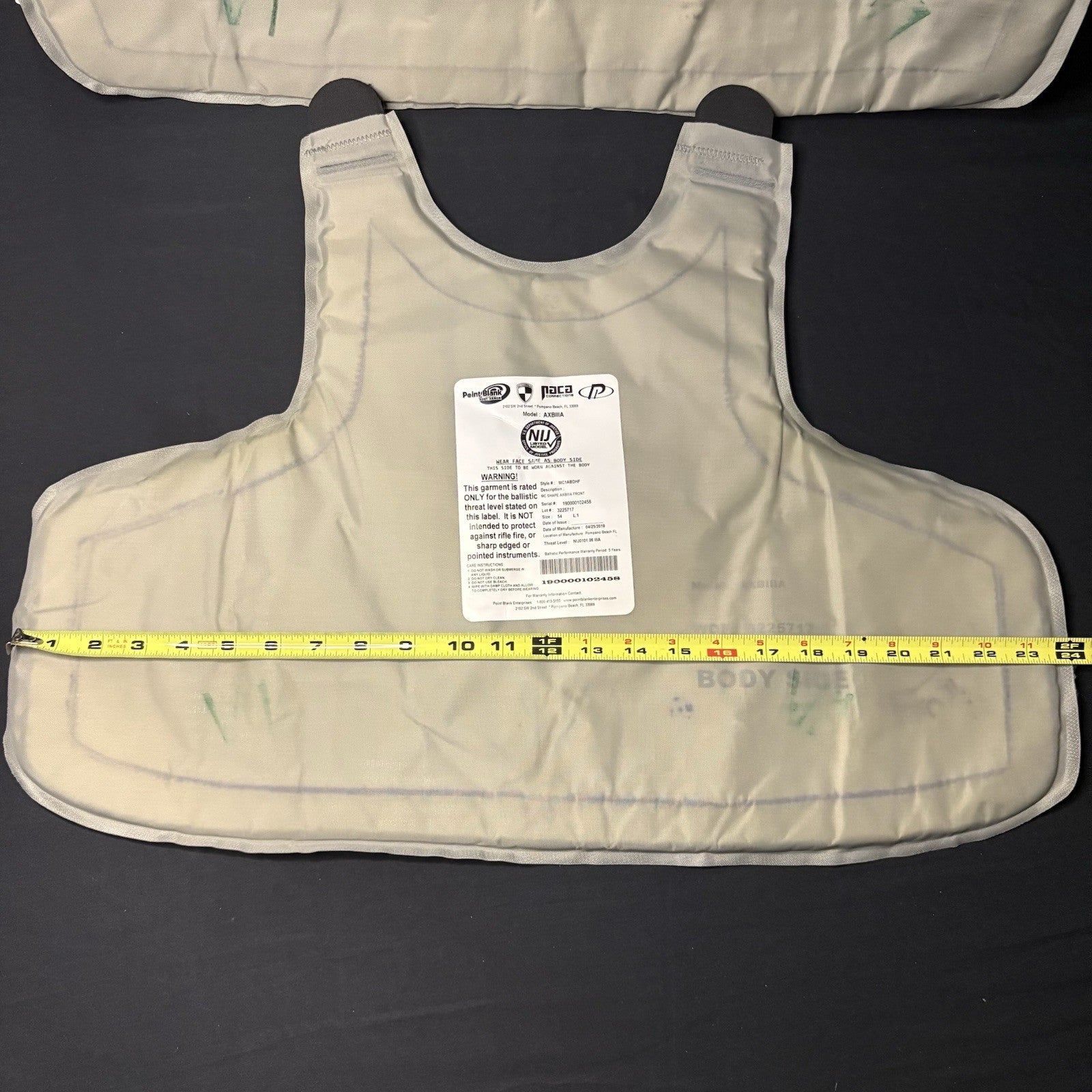 PB Armor 3A (IIIA) Plates AXIIIA Size (XXL) XX-Large & Long ~2019~ Bullet Proof4