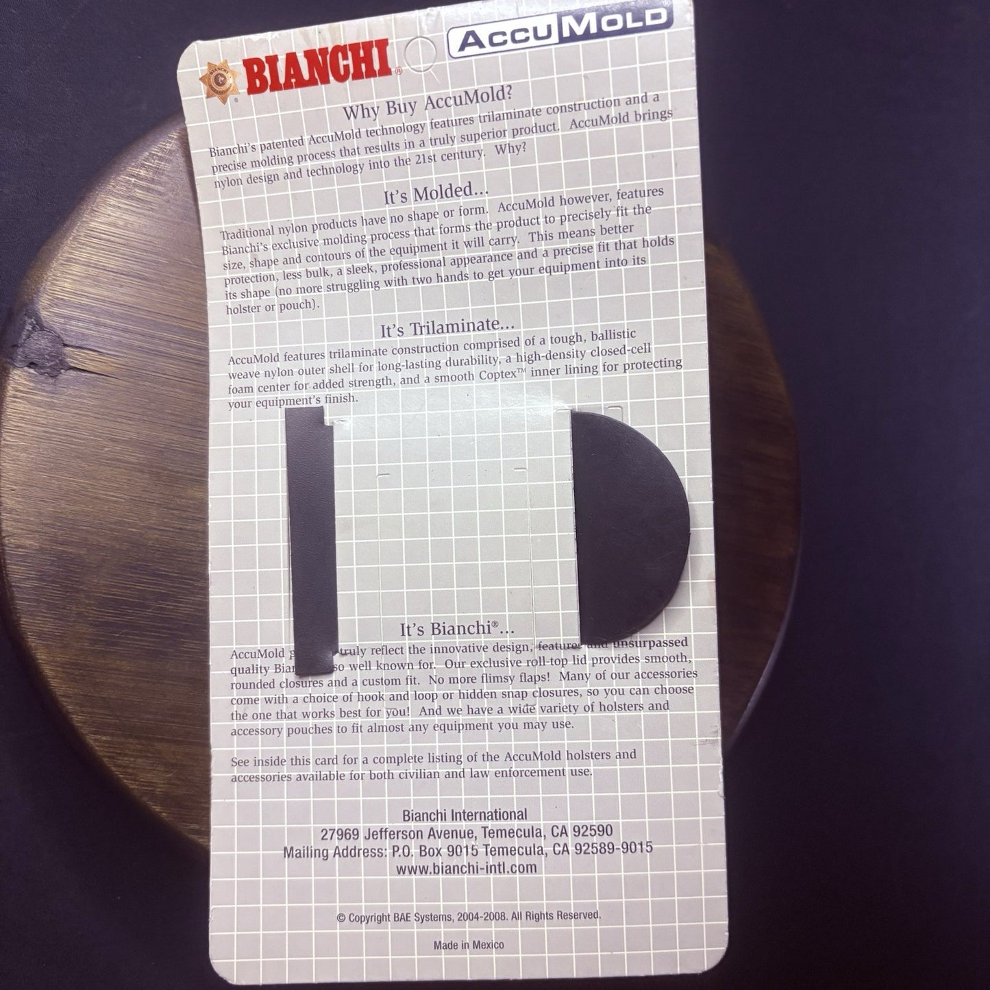 Bianchi Baton Holder 7312 Baton Size 16" & 21" Accumold Black For 2-2 1/4" Belt6