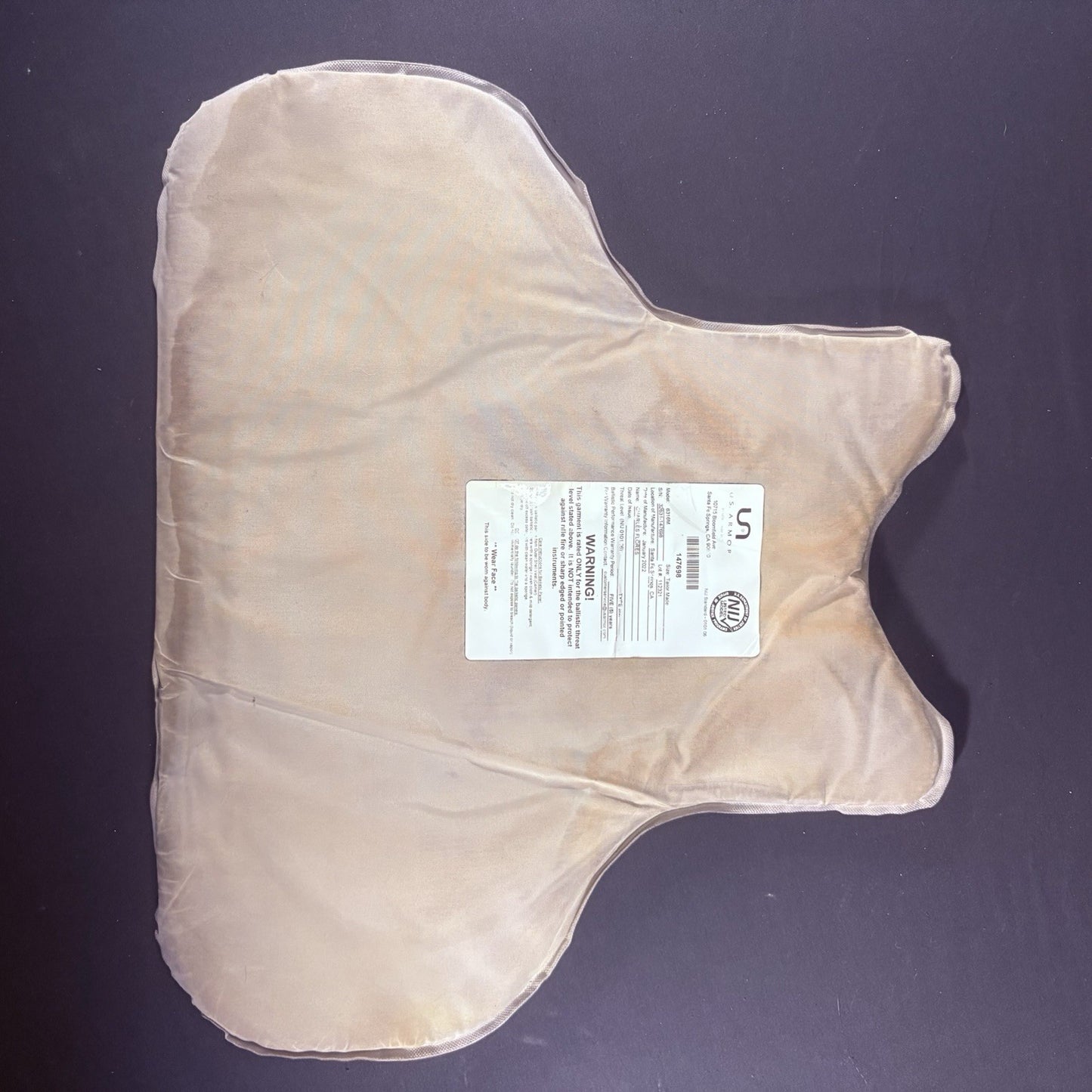 US Armor Bullet Proof Vest IIIA (3A) Size Large 2022 w/ Trauma Plate Concealable9