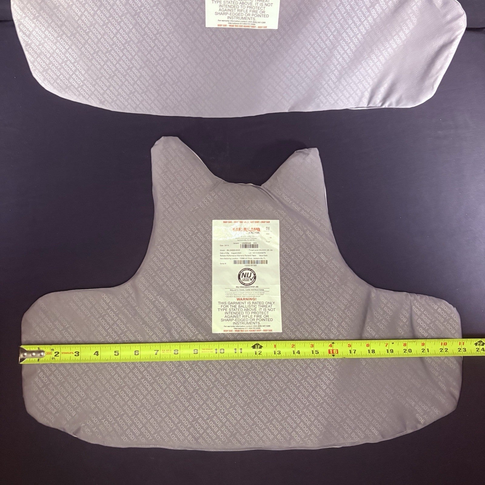 Safariland 2023 SX Bullet Proof 3A Panels Size XXL Thinnest IIIA Ballistic Armor6