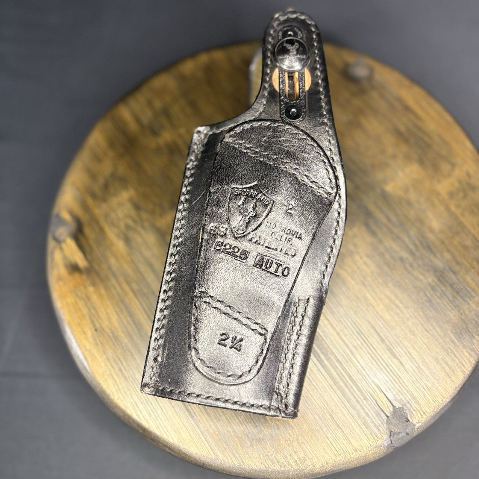 Safariland #2 Basket Weave Leather Holster for SigSauer 225, 2 1/4" Belt Loop RH1