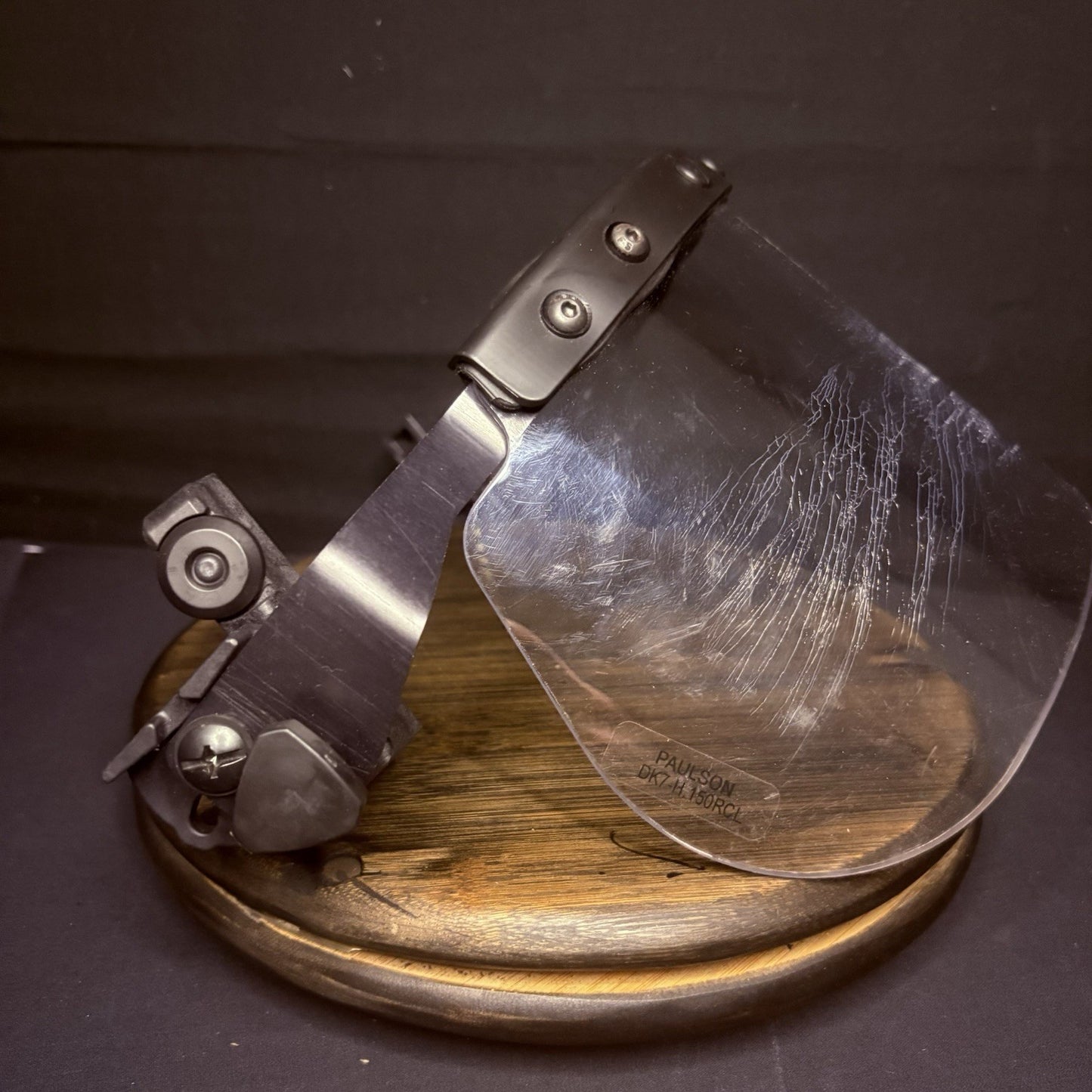 Rail Mounted DK7 Face Shield For Ballistic Helmet (With Mounts) Heavy Duty USED3